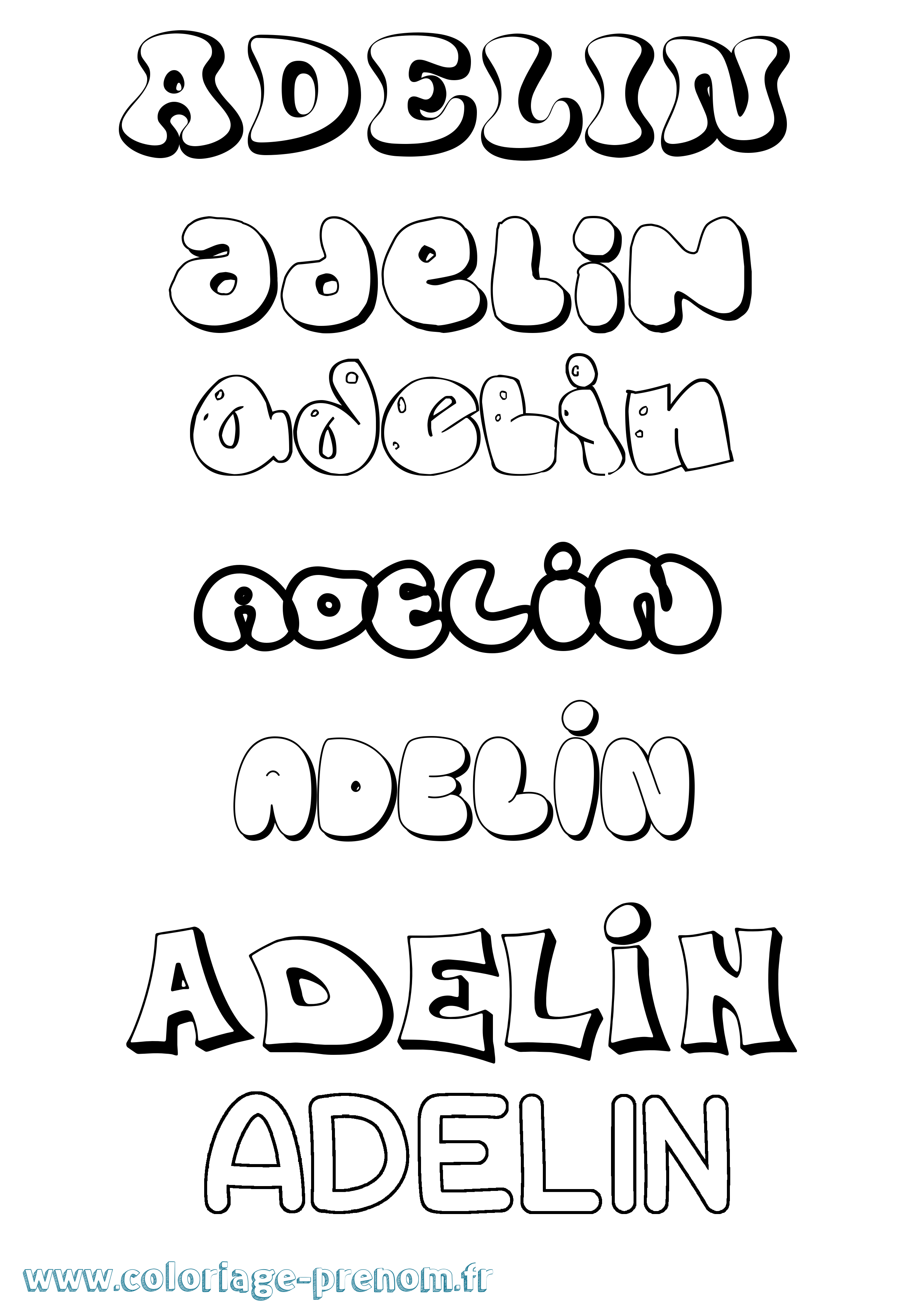 Coloriage Adelin Bubble Coloriage prénom Adelin Bubble