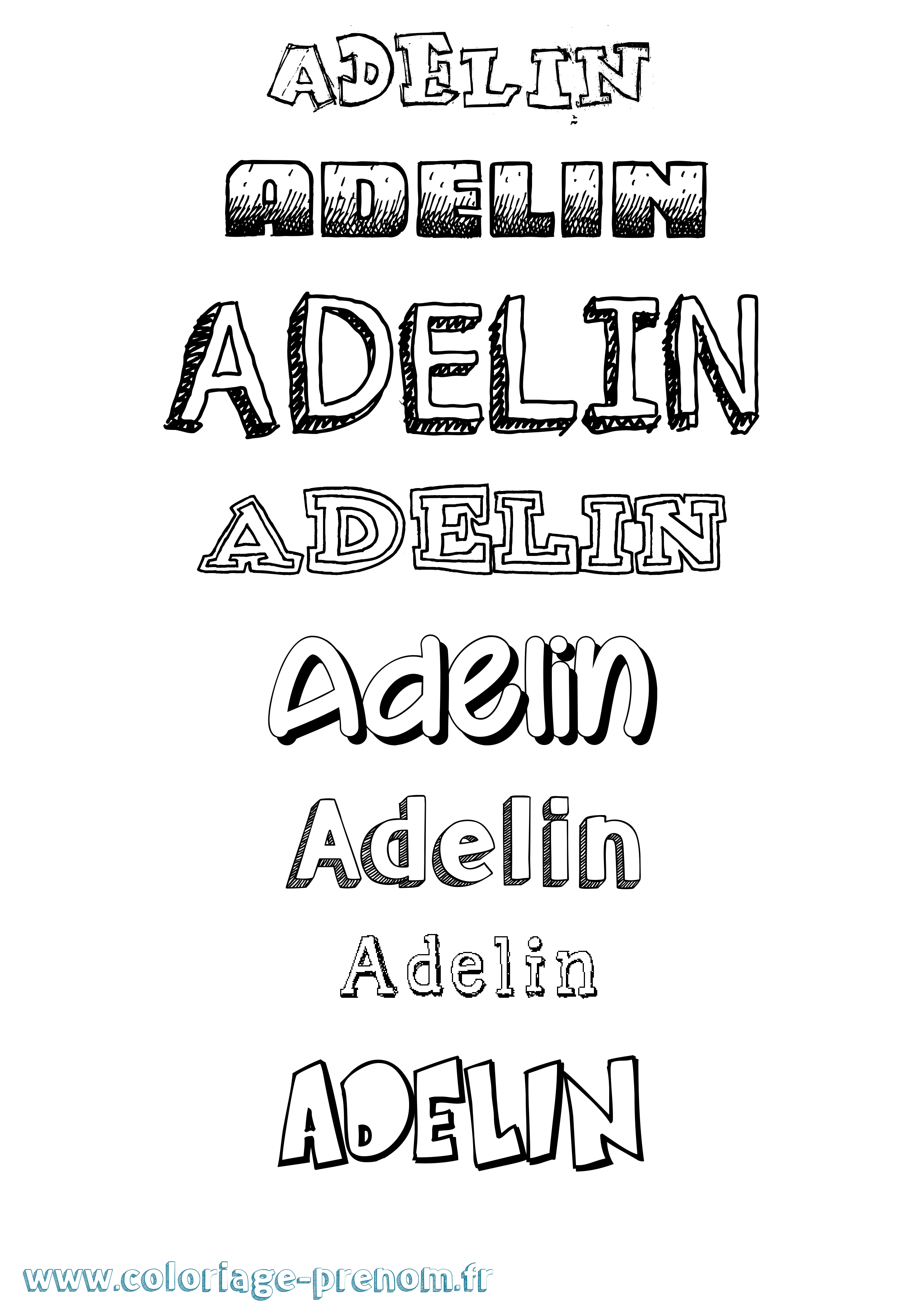 Coloriage Adelin Dessiné Coloriage prénom Adelin Dessiné