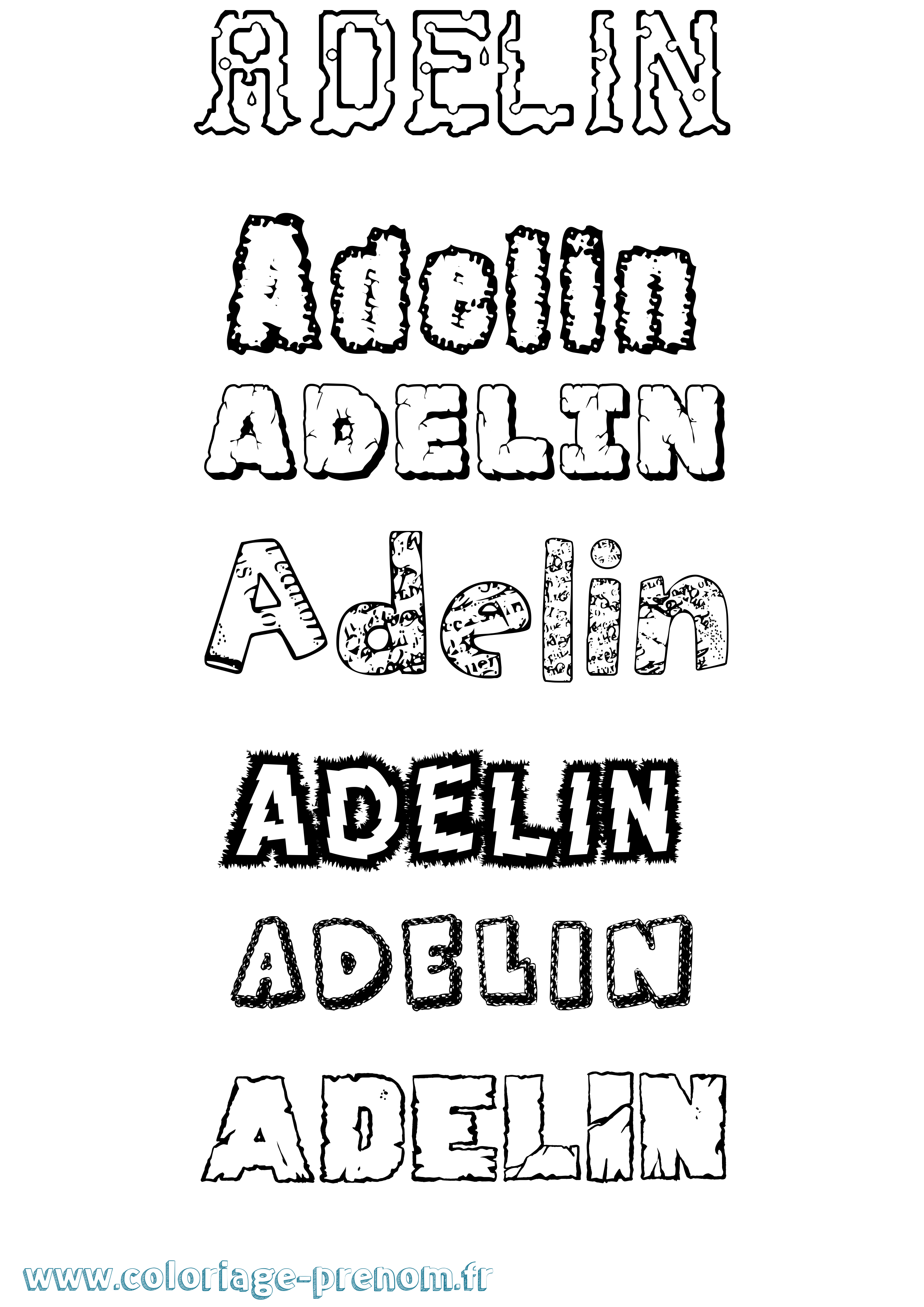 Coloriage Adelin Destructuré Coloriage prénom Adelin Destructuré