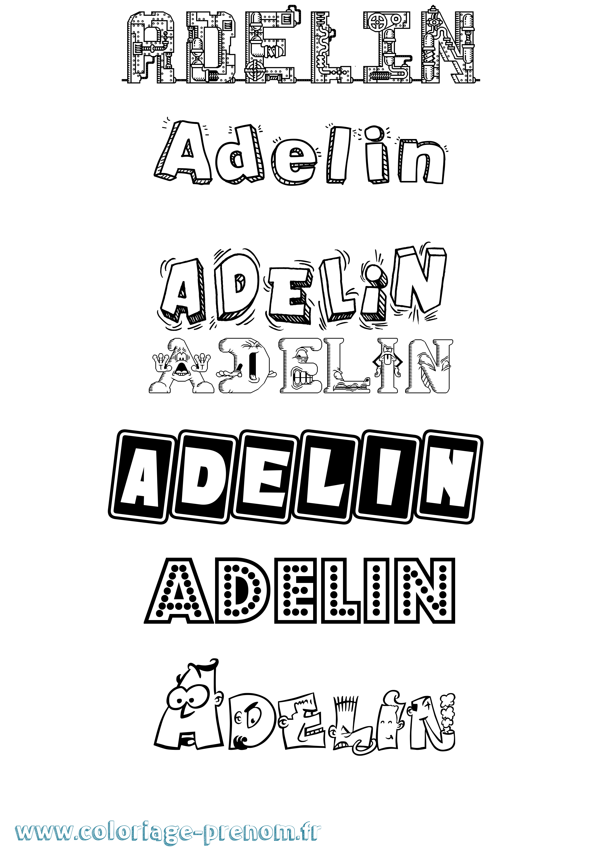 Coloriage Adelin Fun Coloriage prénom Adelin Fun