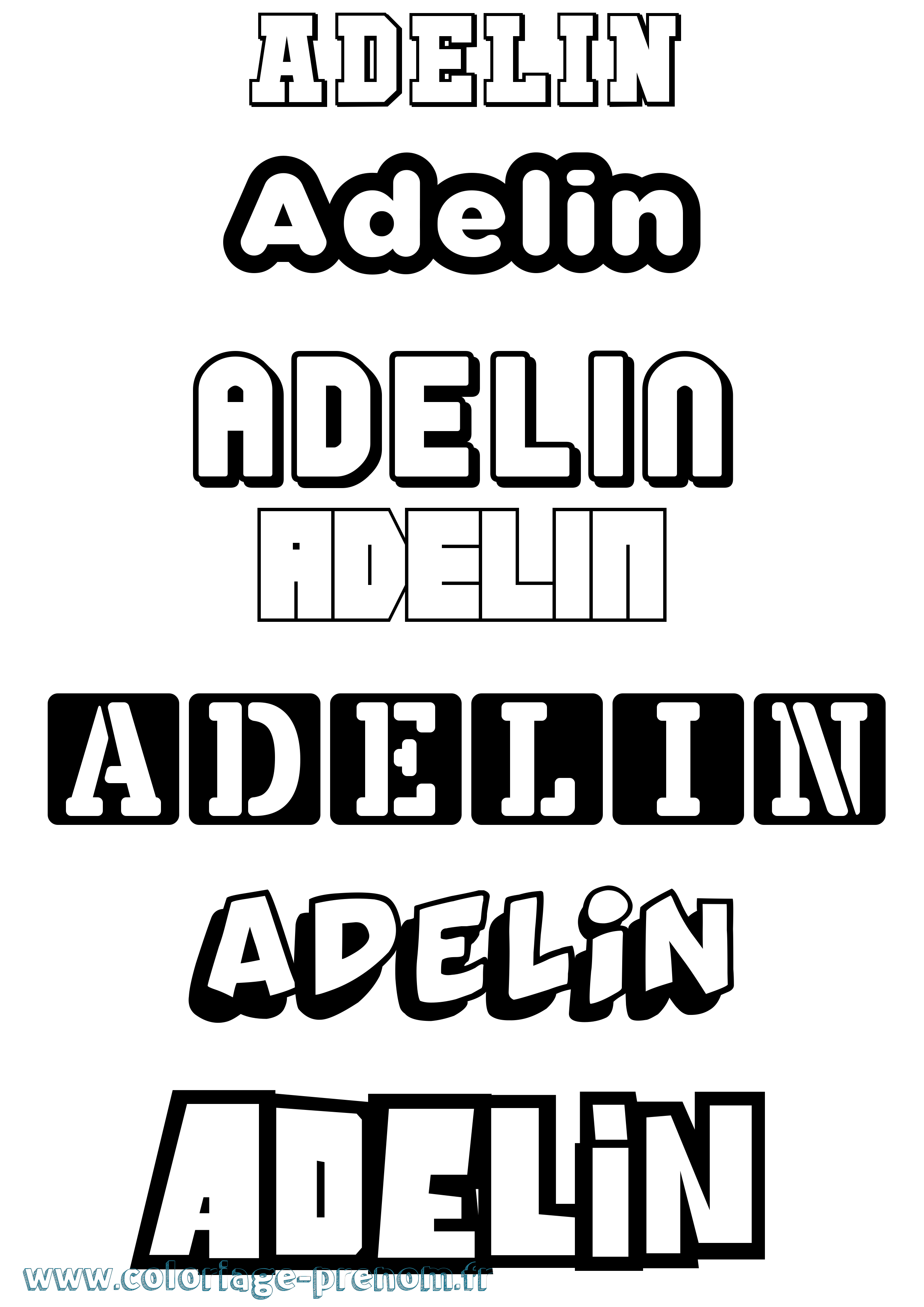 Coloriage Adelin Simple Coloriage prénom Adelin Simple