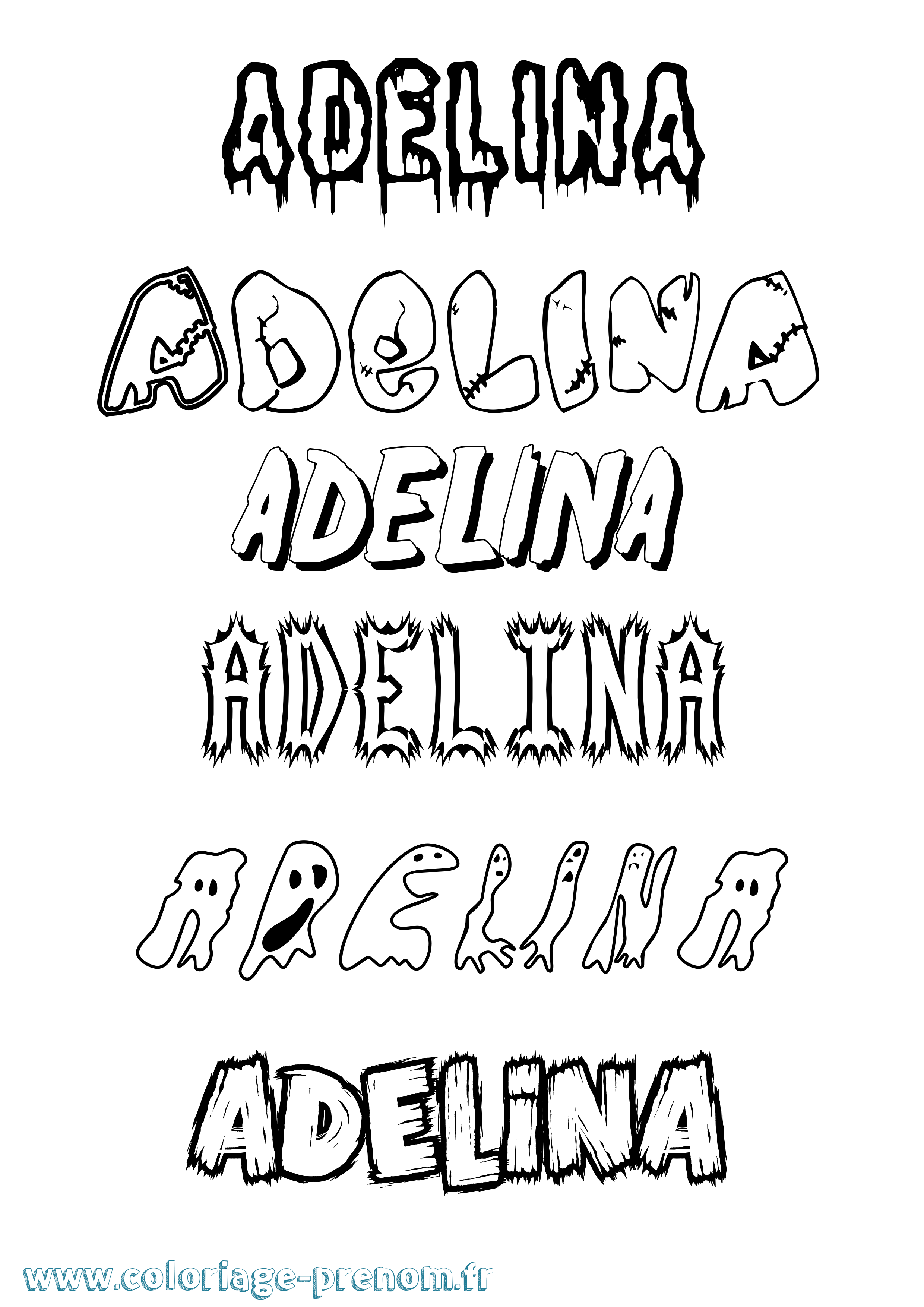 Coloriage prénom Adelina Frisson