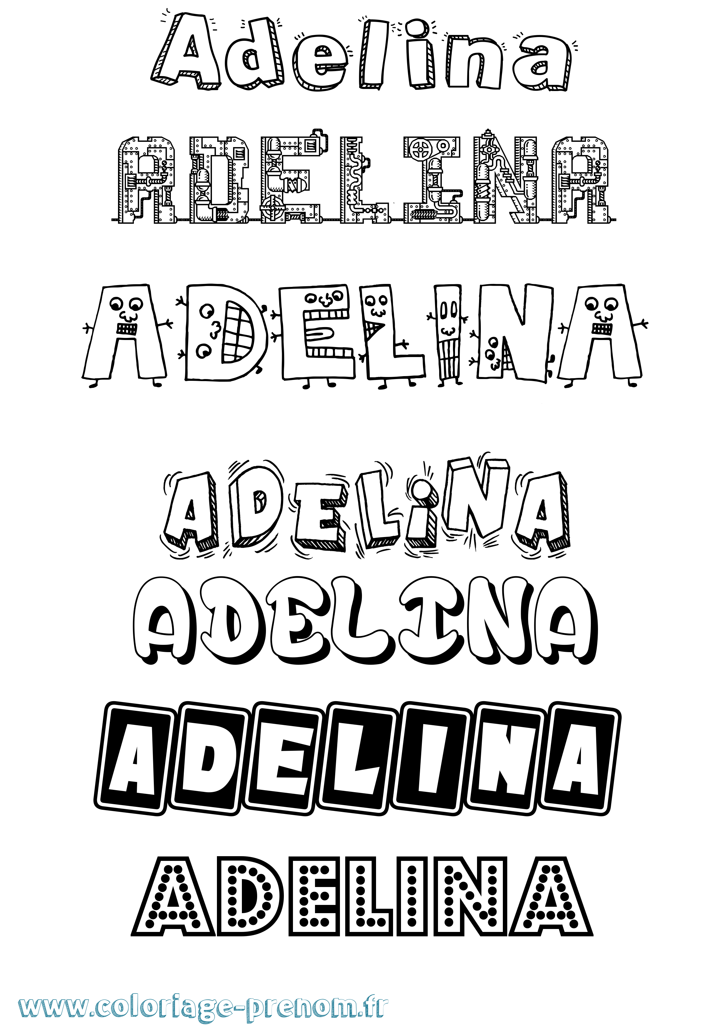 Coloriage prénom Adelina Fun