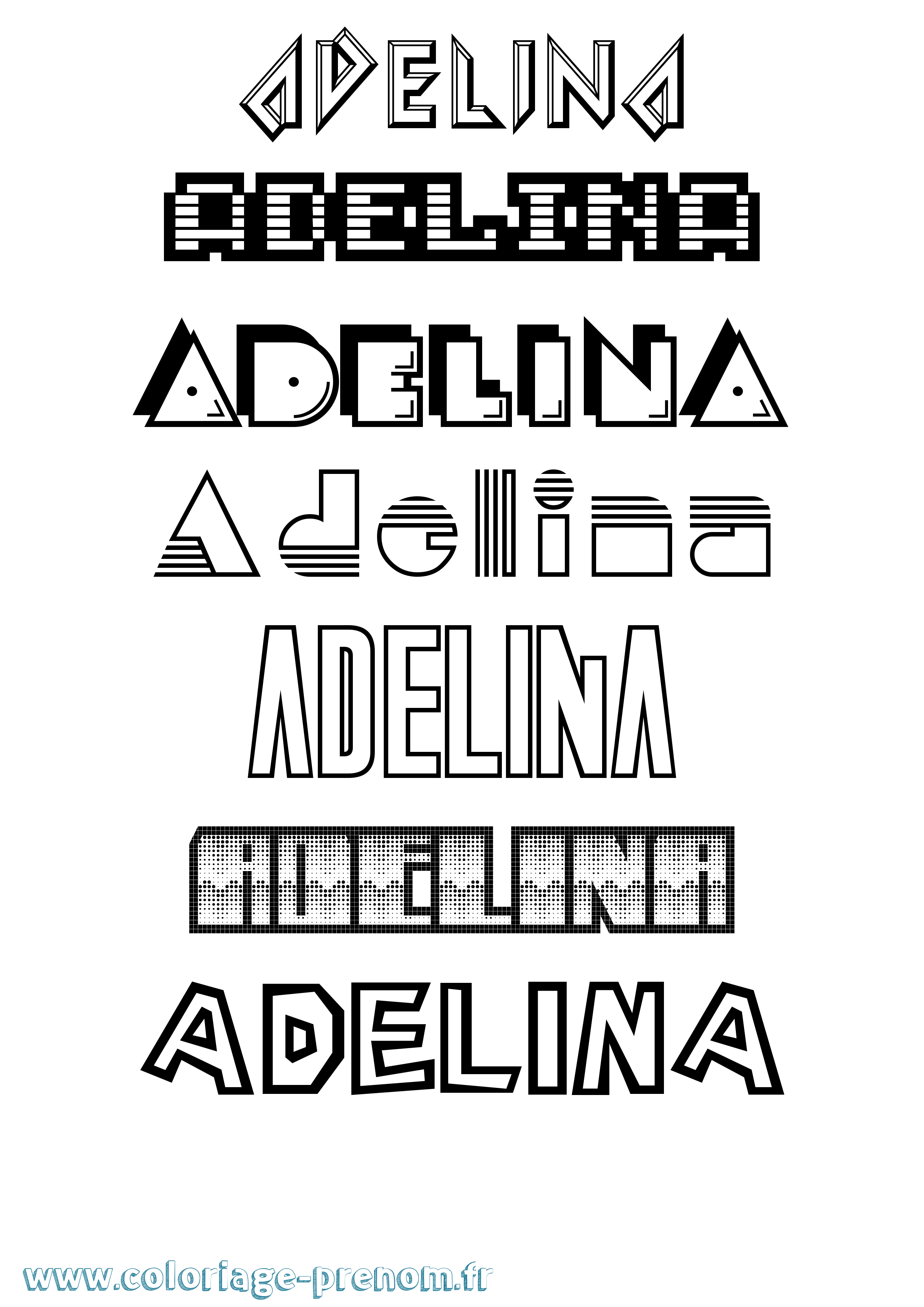 Coloriage prénom Adelina Jeux Vidéos