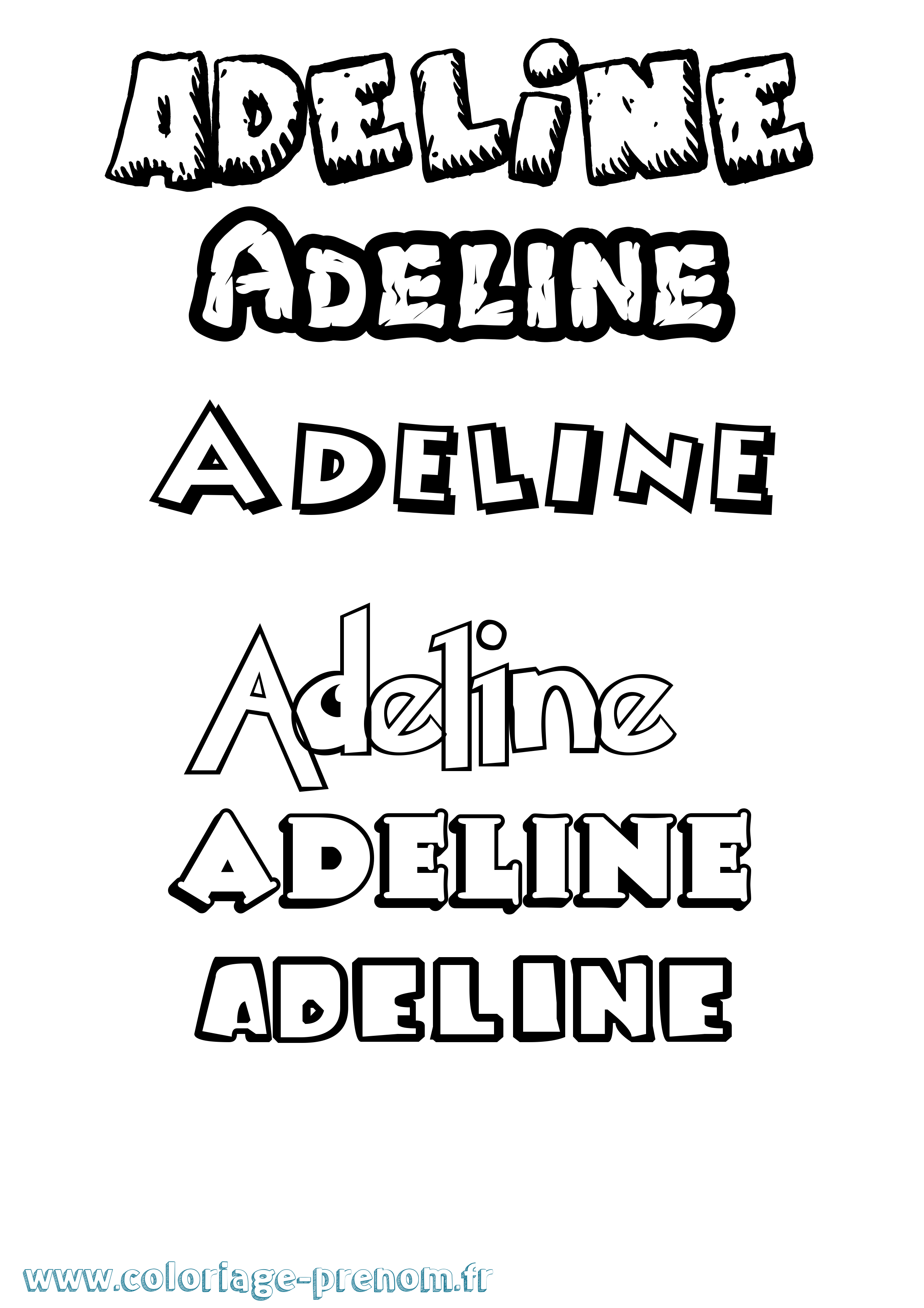 Coloriage prénom Adeline Dessin Animé