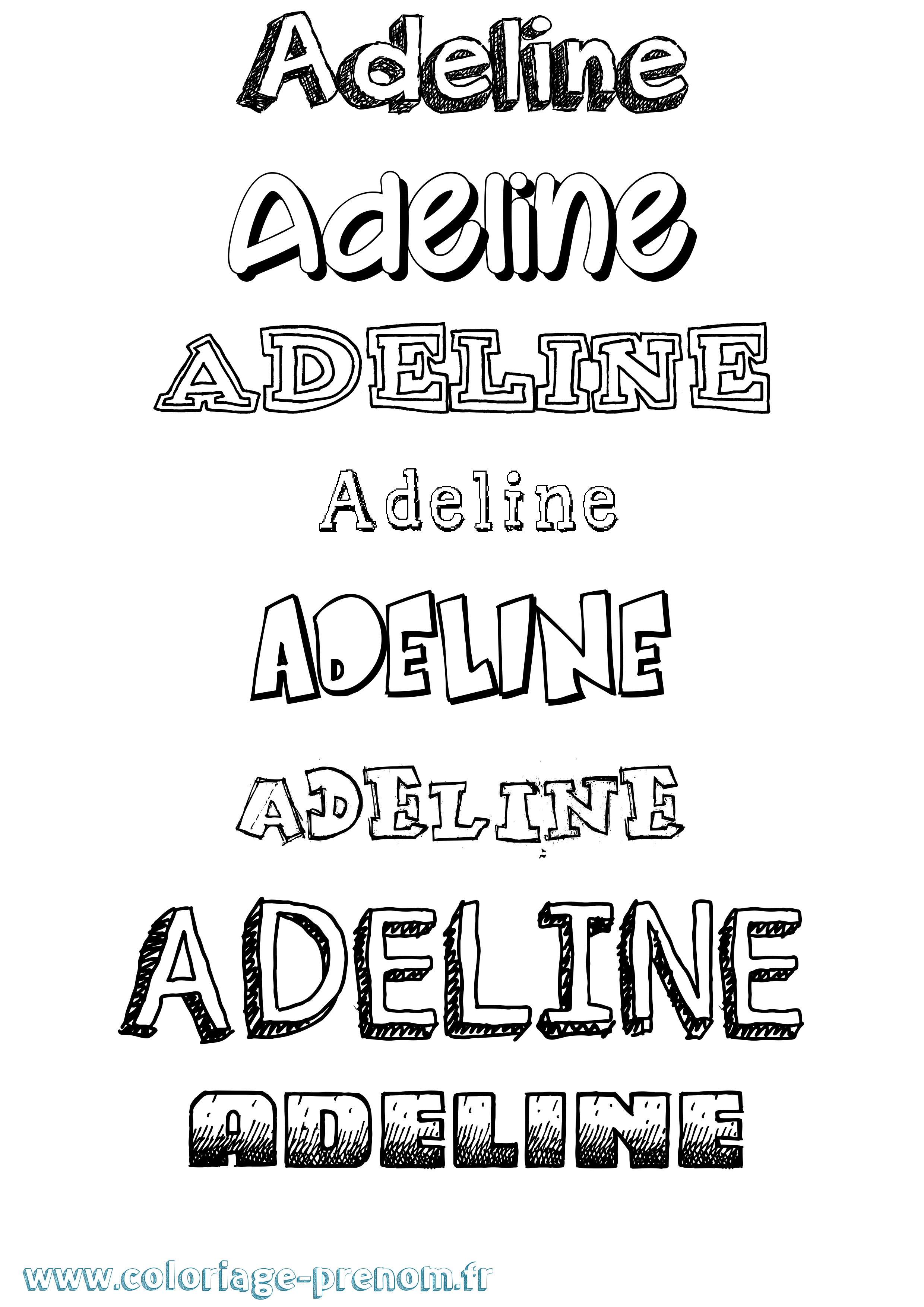 Coloriage prénom Adeline Dessiné