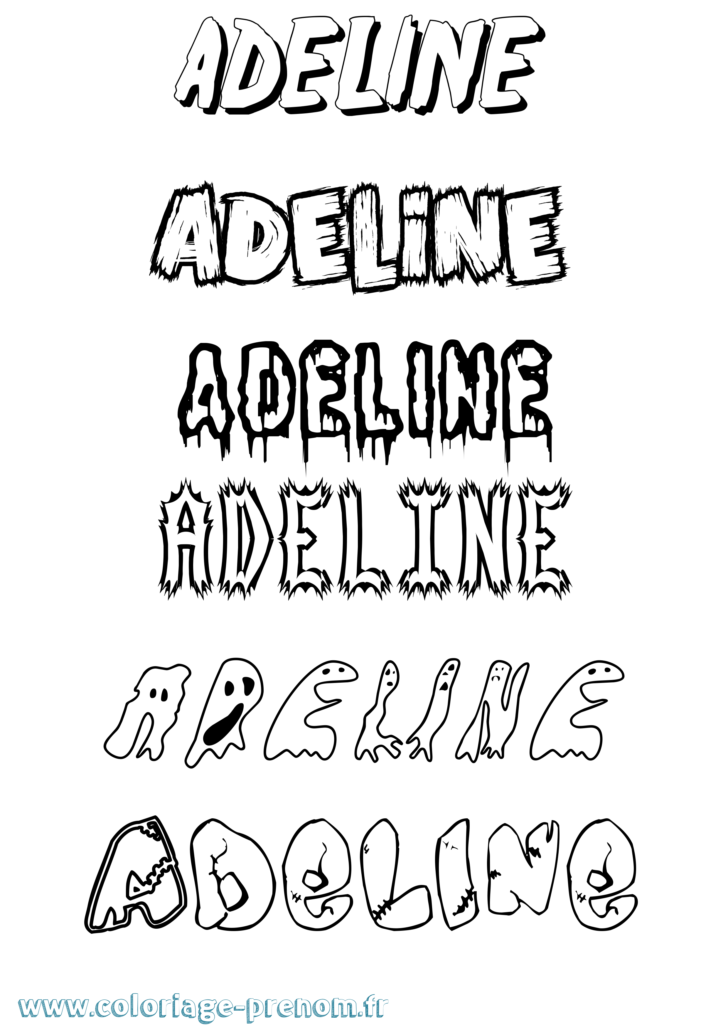 Coloriage prénom Adeline Frisson