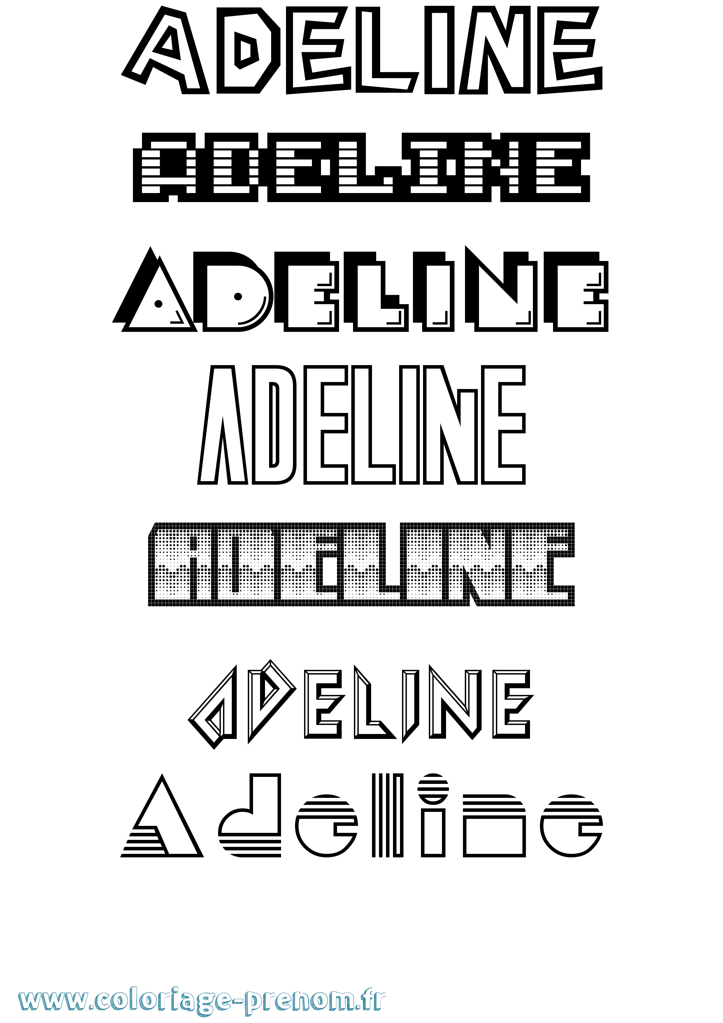 Coloriage prénom Adeline Jeux Vidéos