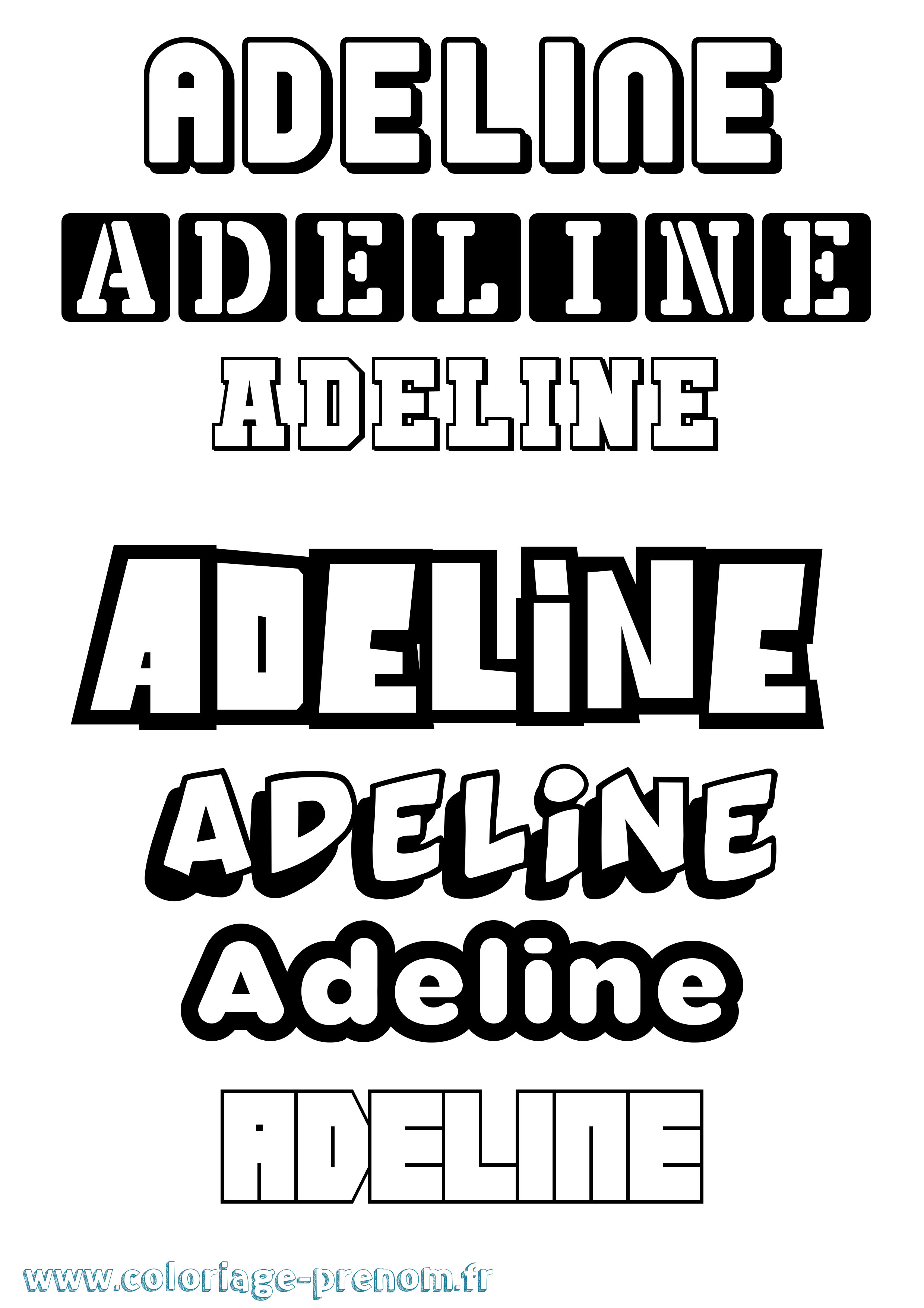 Coloriage prénom Adeline Simple
