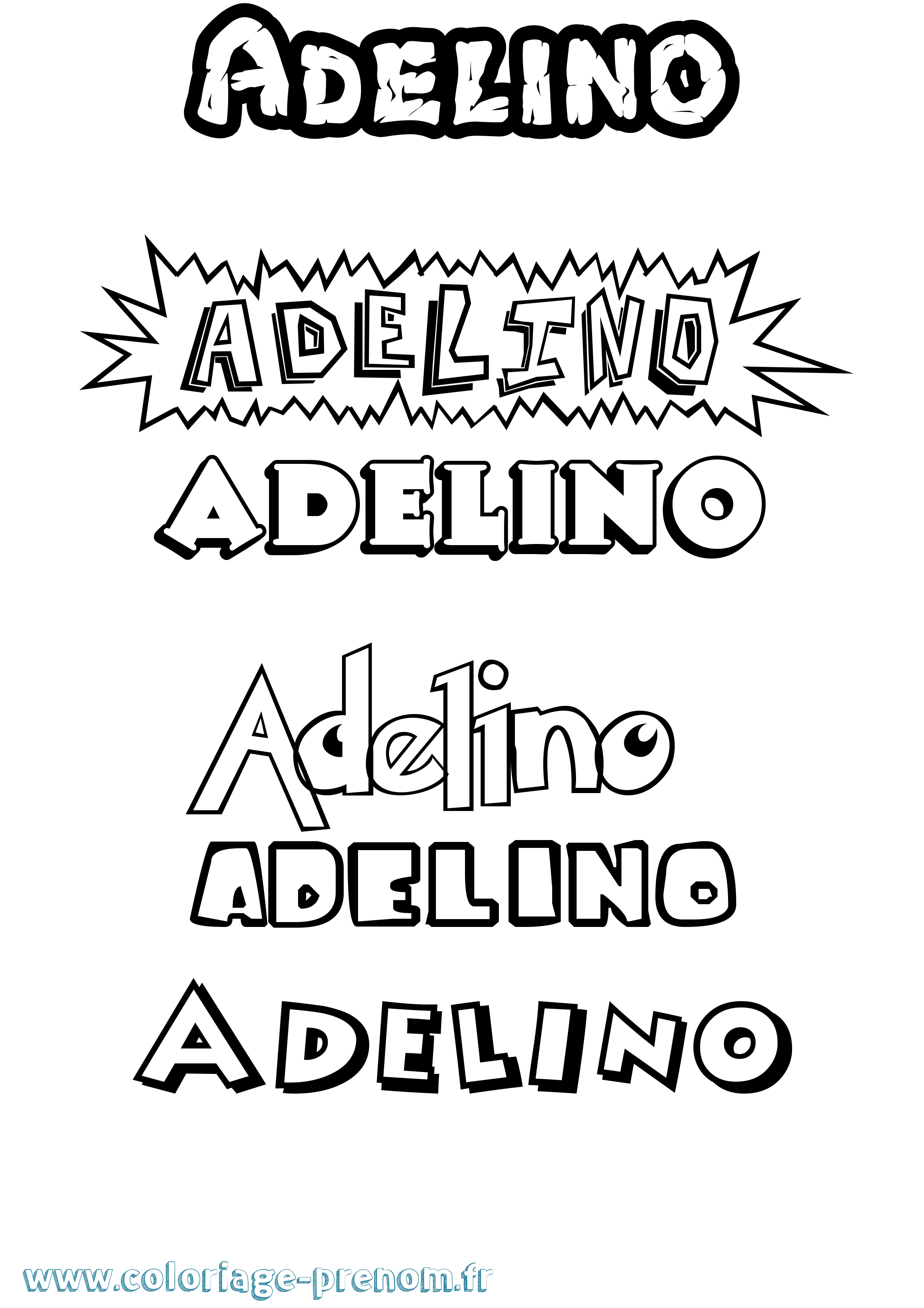 Coloriage prénom Adelino Dessin Animé
