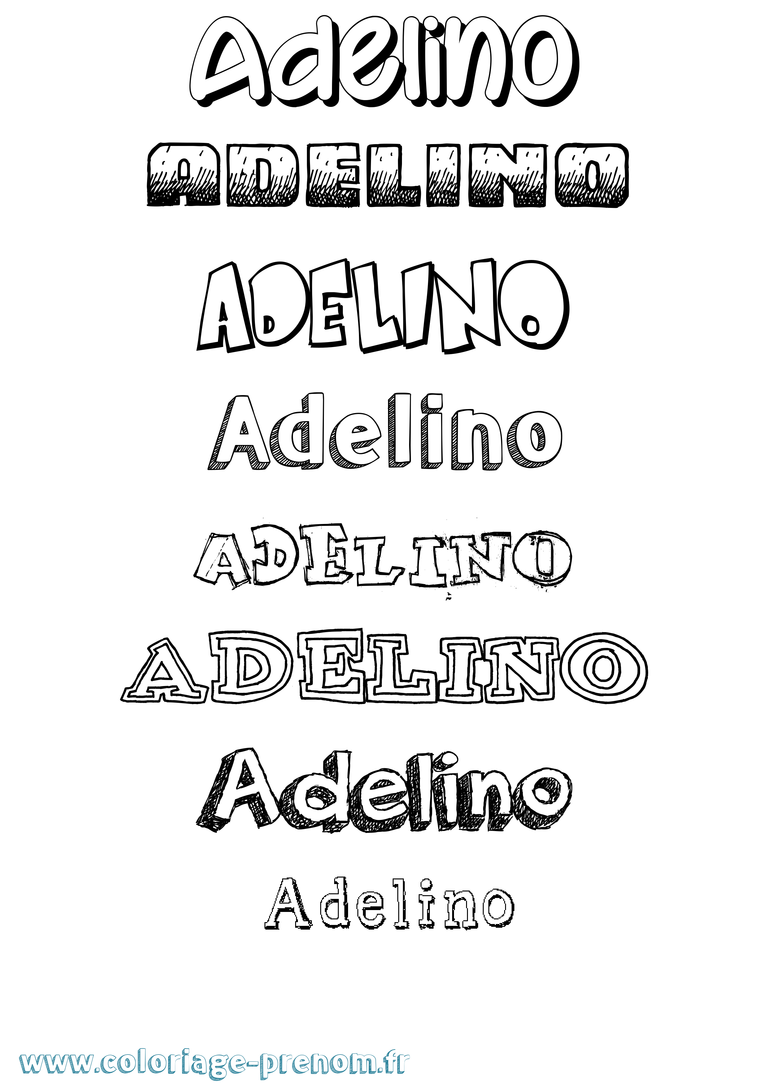Coloriage prénom Adelino Dessiné