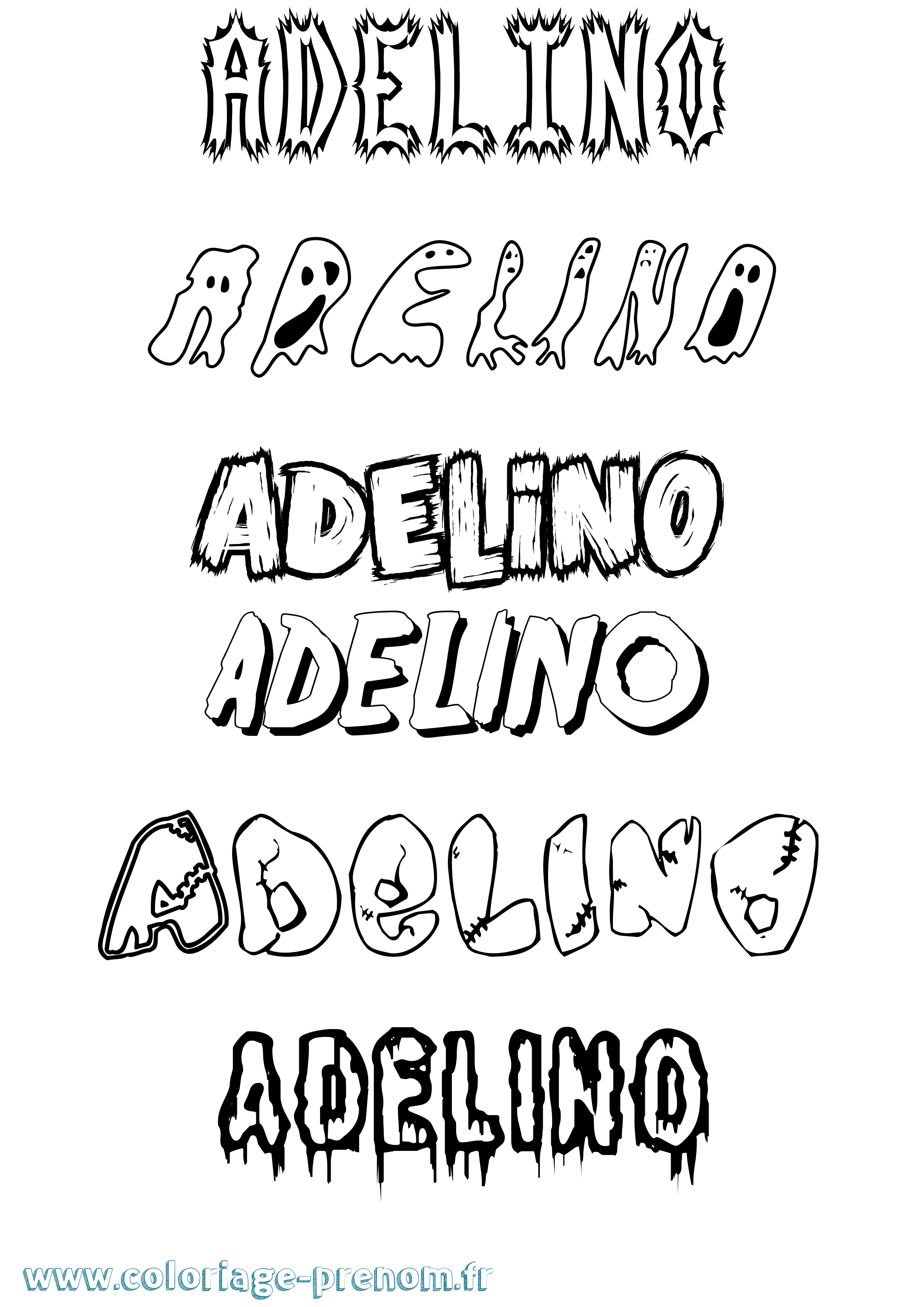 Coloriage prénom Adelino Frisson