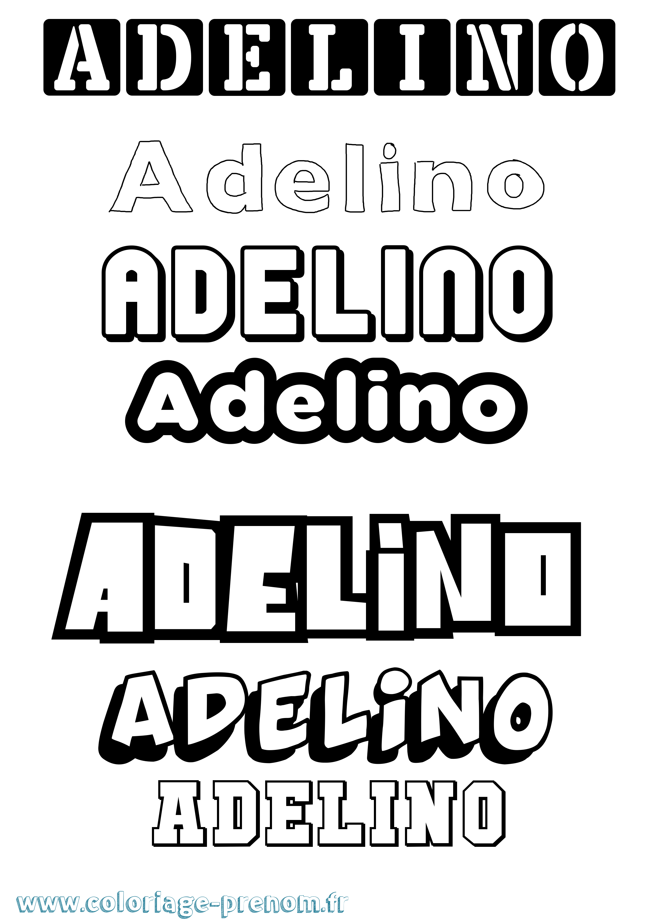 Coloriage prénom Adelino Simple
