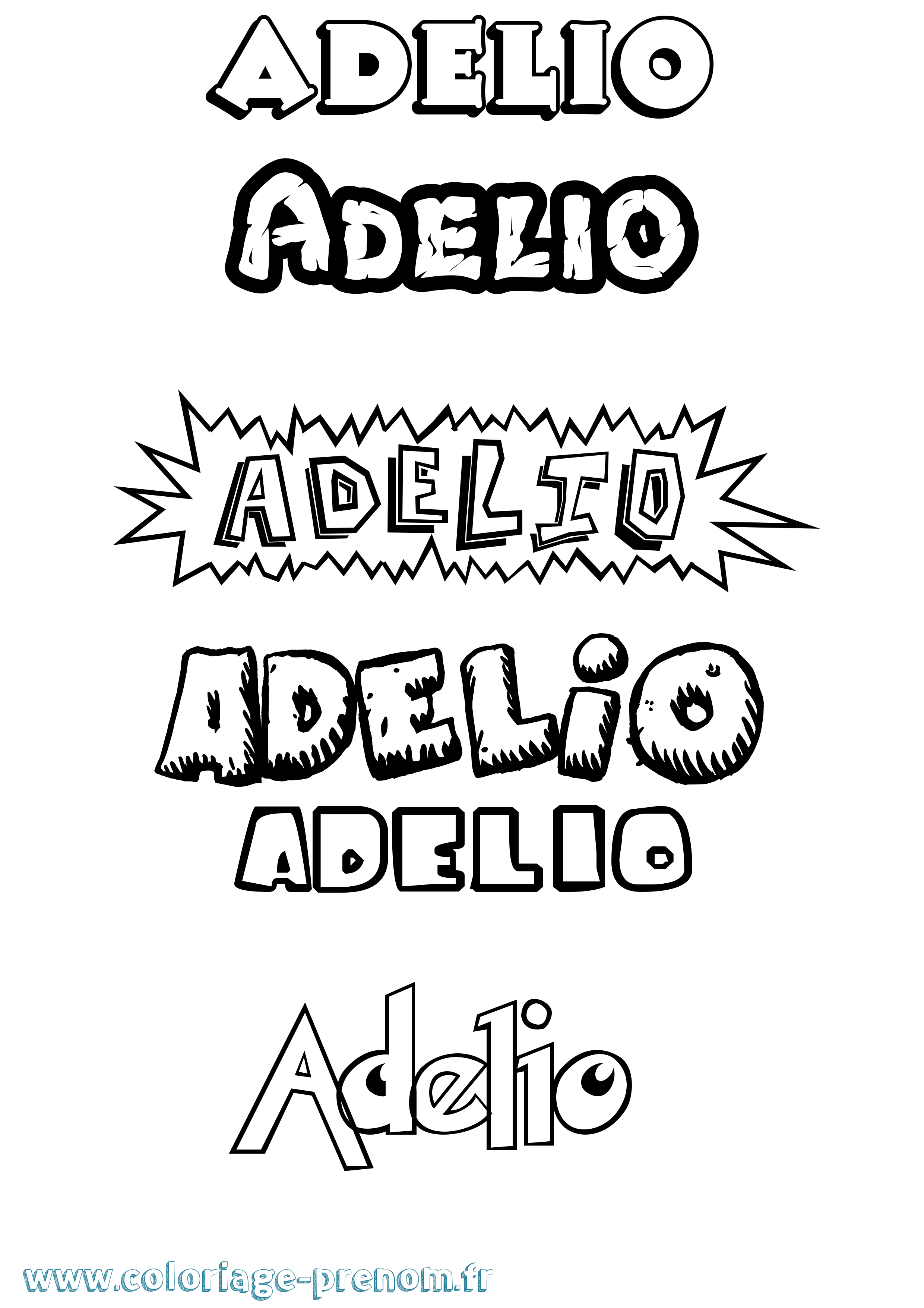 Coloriage prénom Adelio Dessin Animé