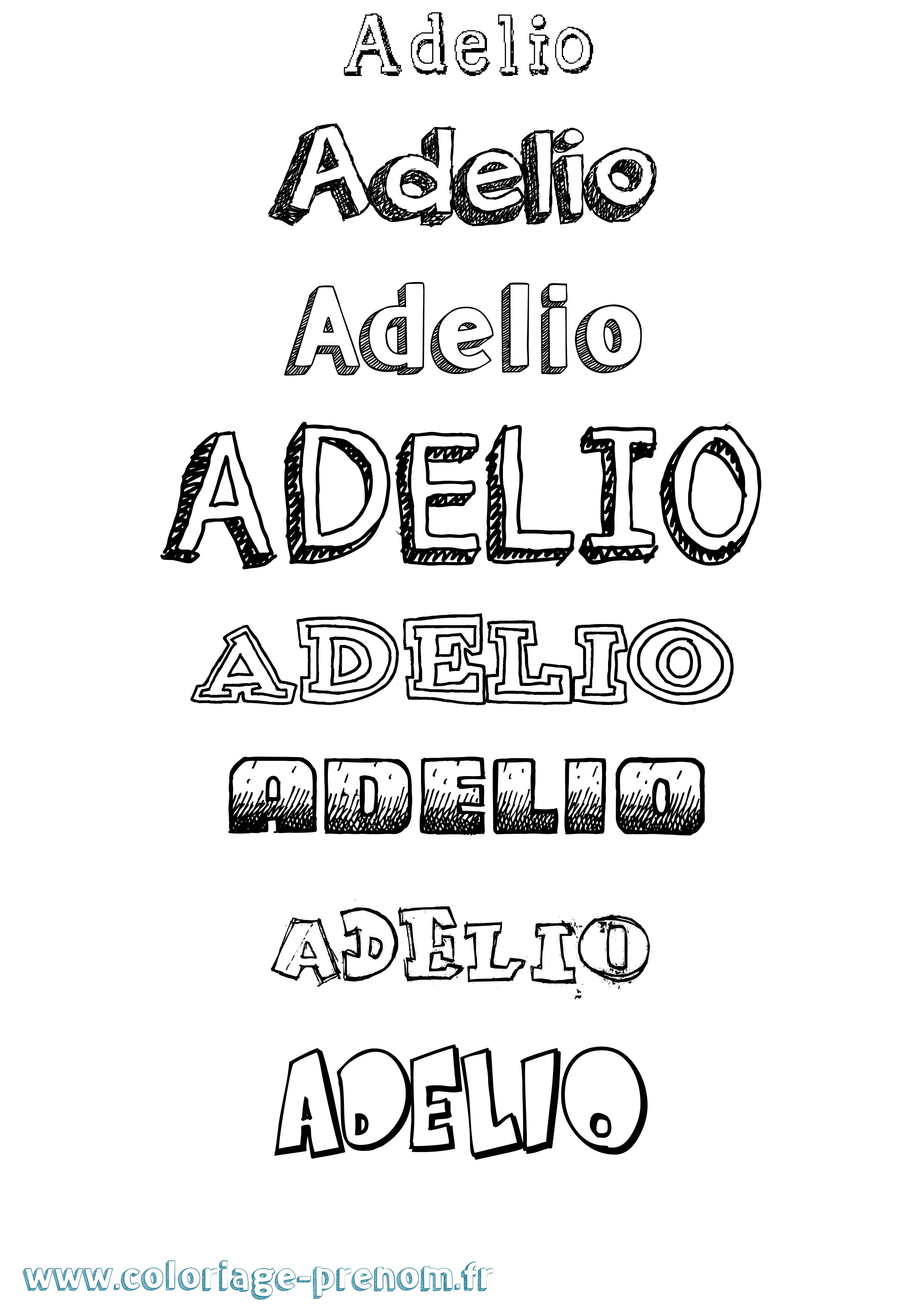 Coloriage prénom Adelio Dessiné