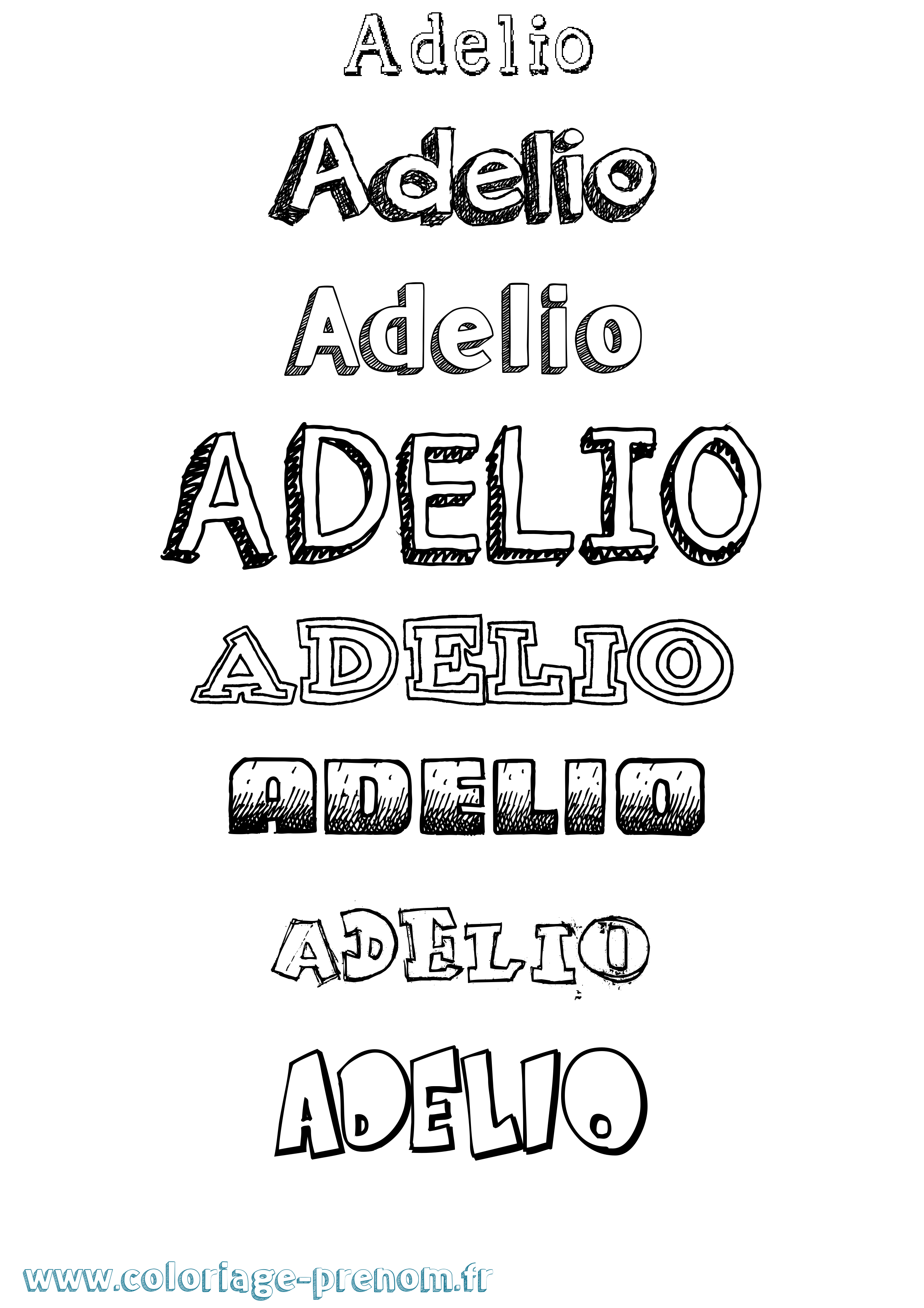 Coloriage Adelio Dessiné Coloriage prénom Adelio Dessiné