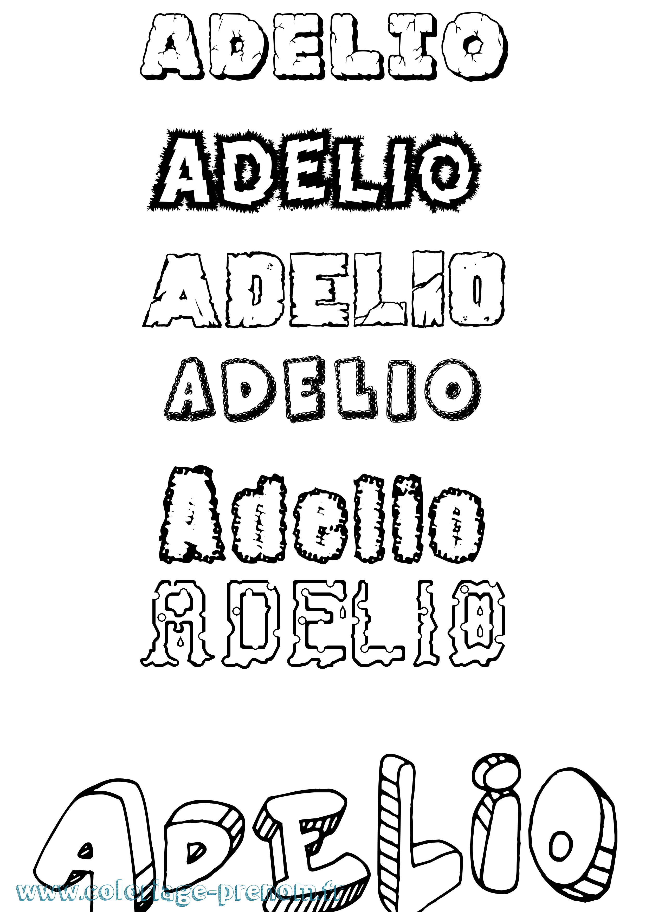Coloriage prénom Adelio Destructuré