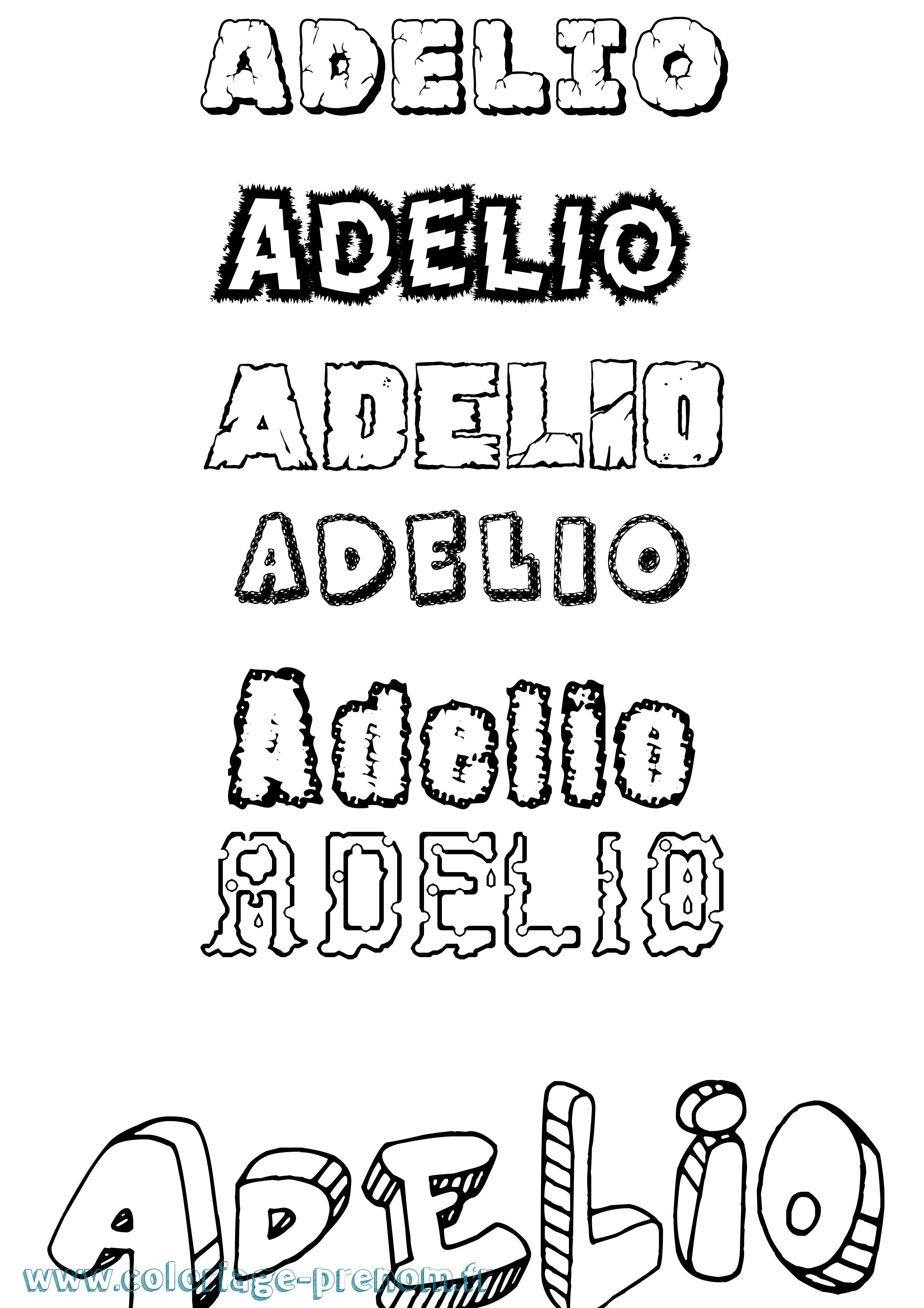 Coloriage Adelio Destructuré Coloriage prénom Adelio Destructuré