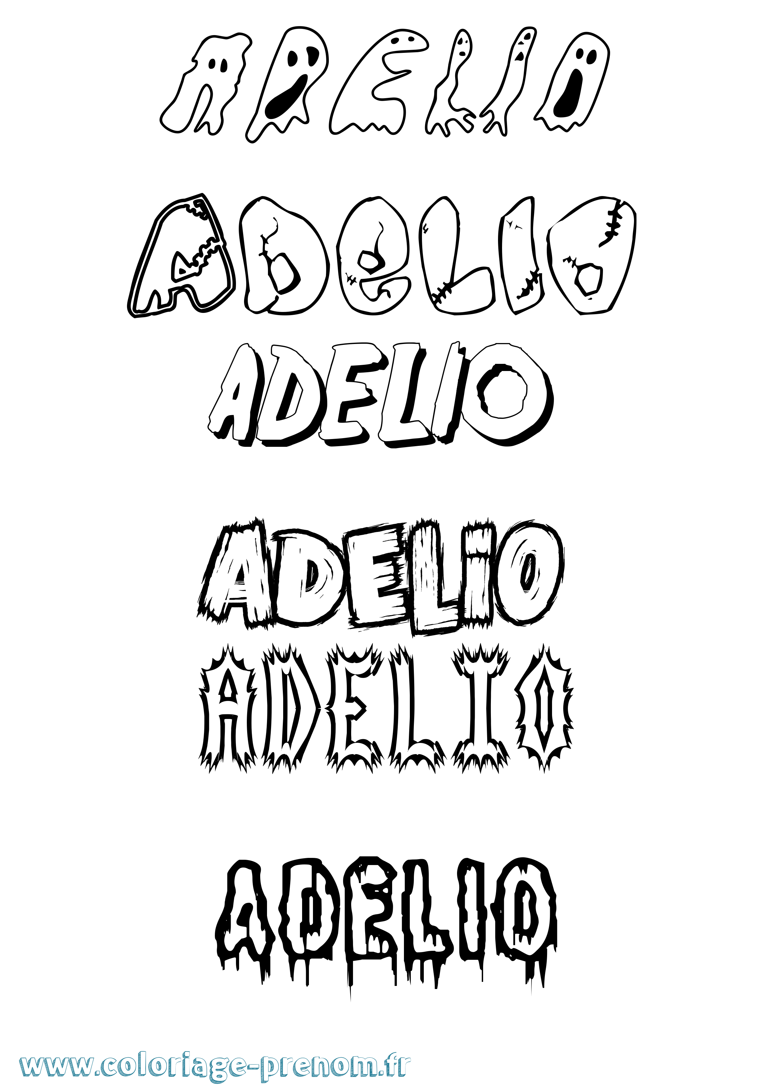 Coloriage Adelio Frisson Coloriage prénom Adelio Frisson