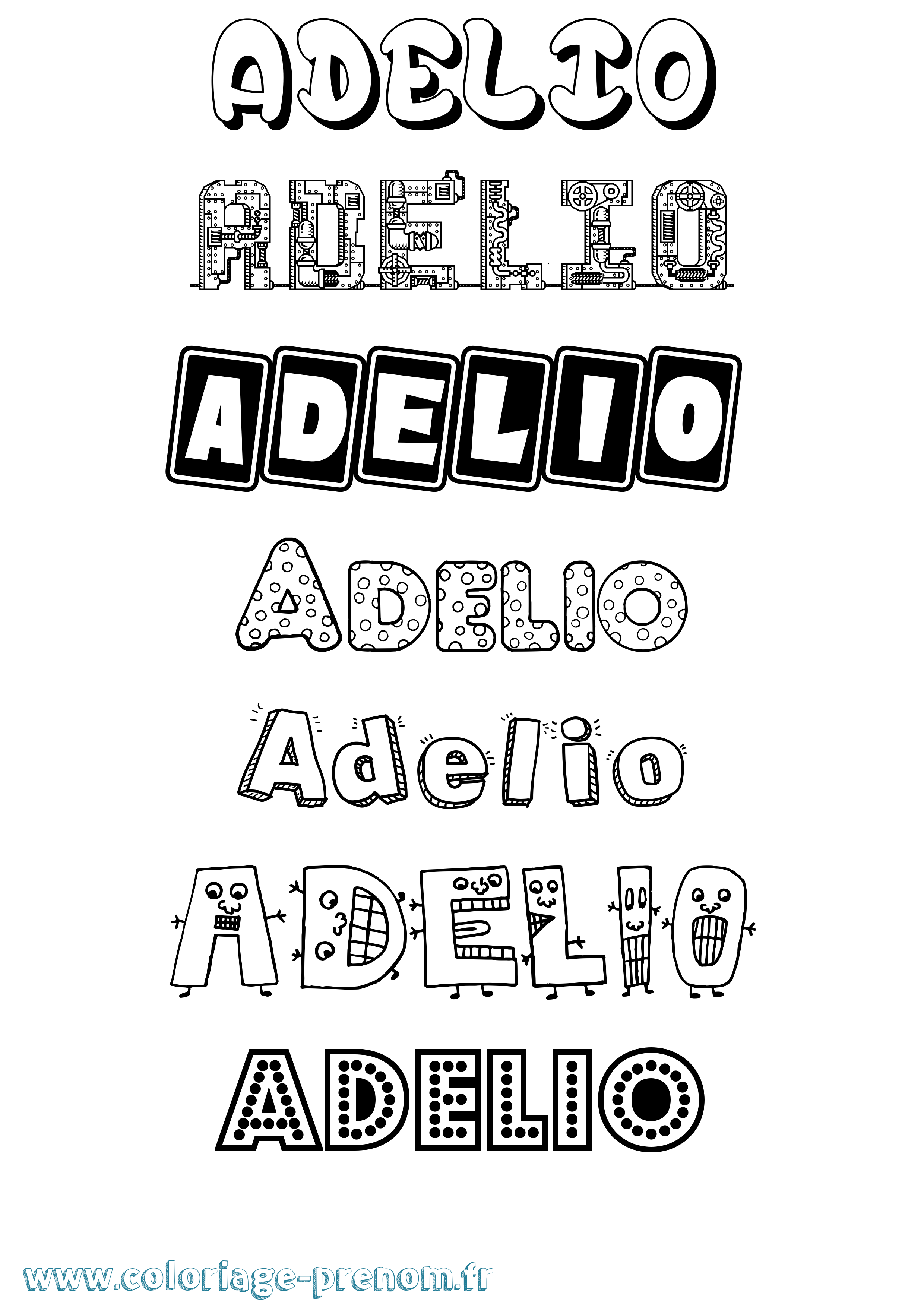 Coloriage prénom Adelio Fun