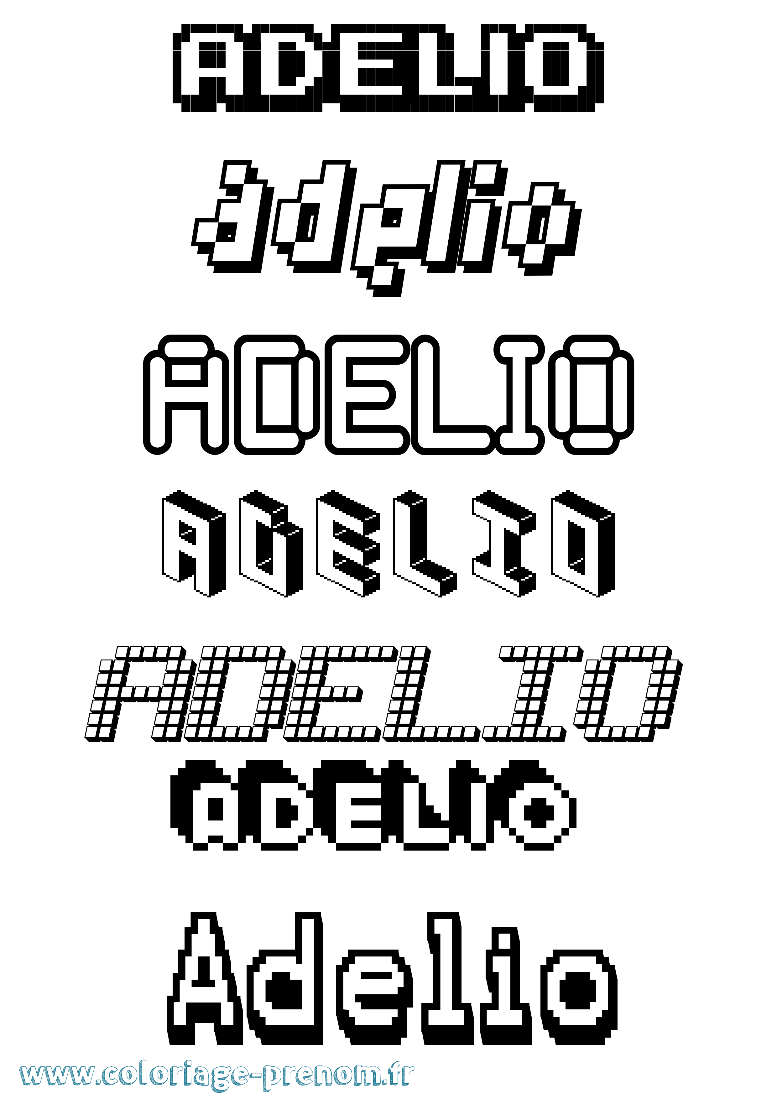 Coloriage Adelio Pixel Coloriage prénom Adelio Pixel