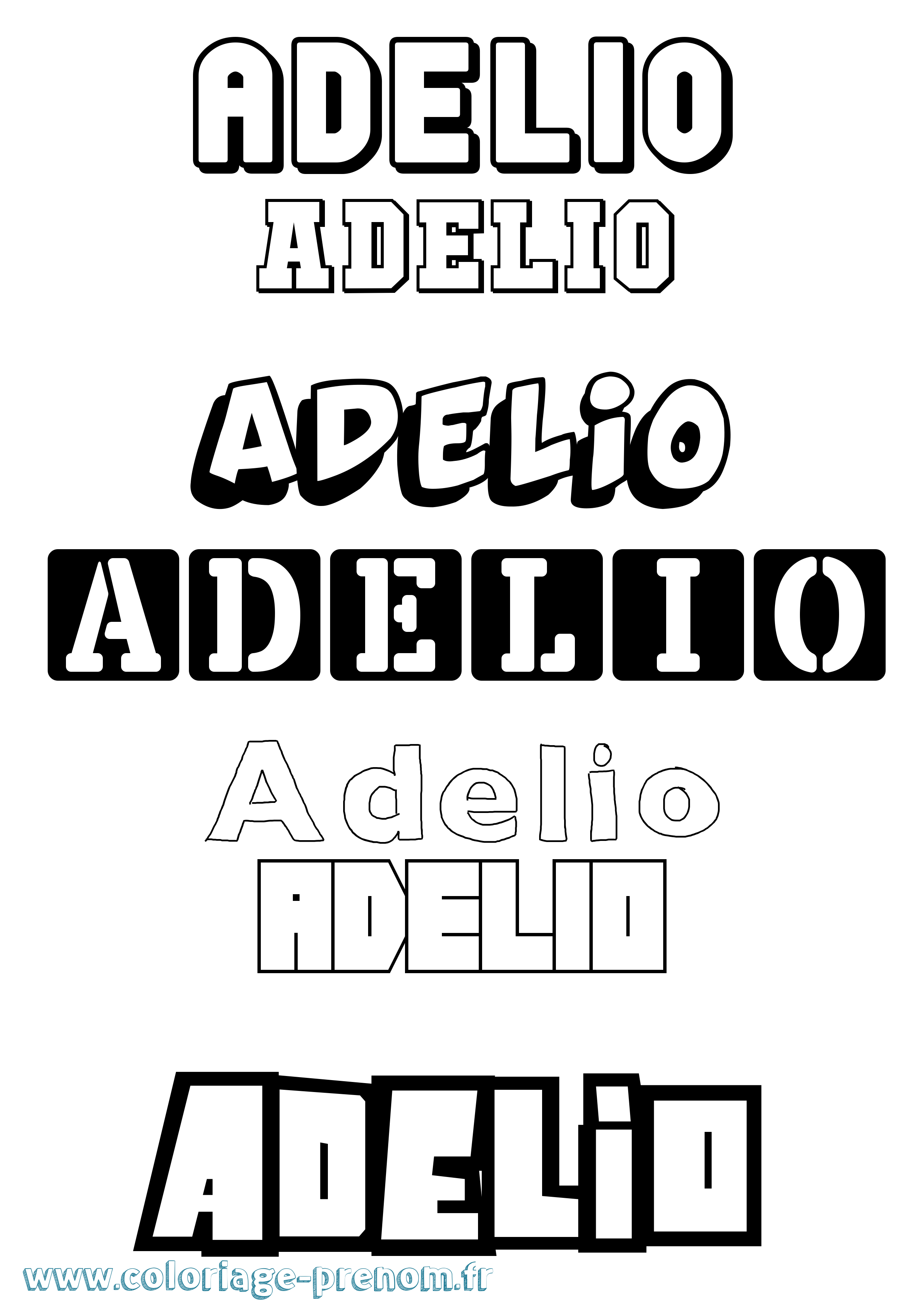 Coloriage prénom Adelio Simple