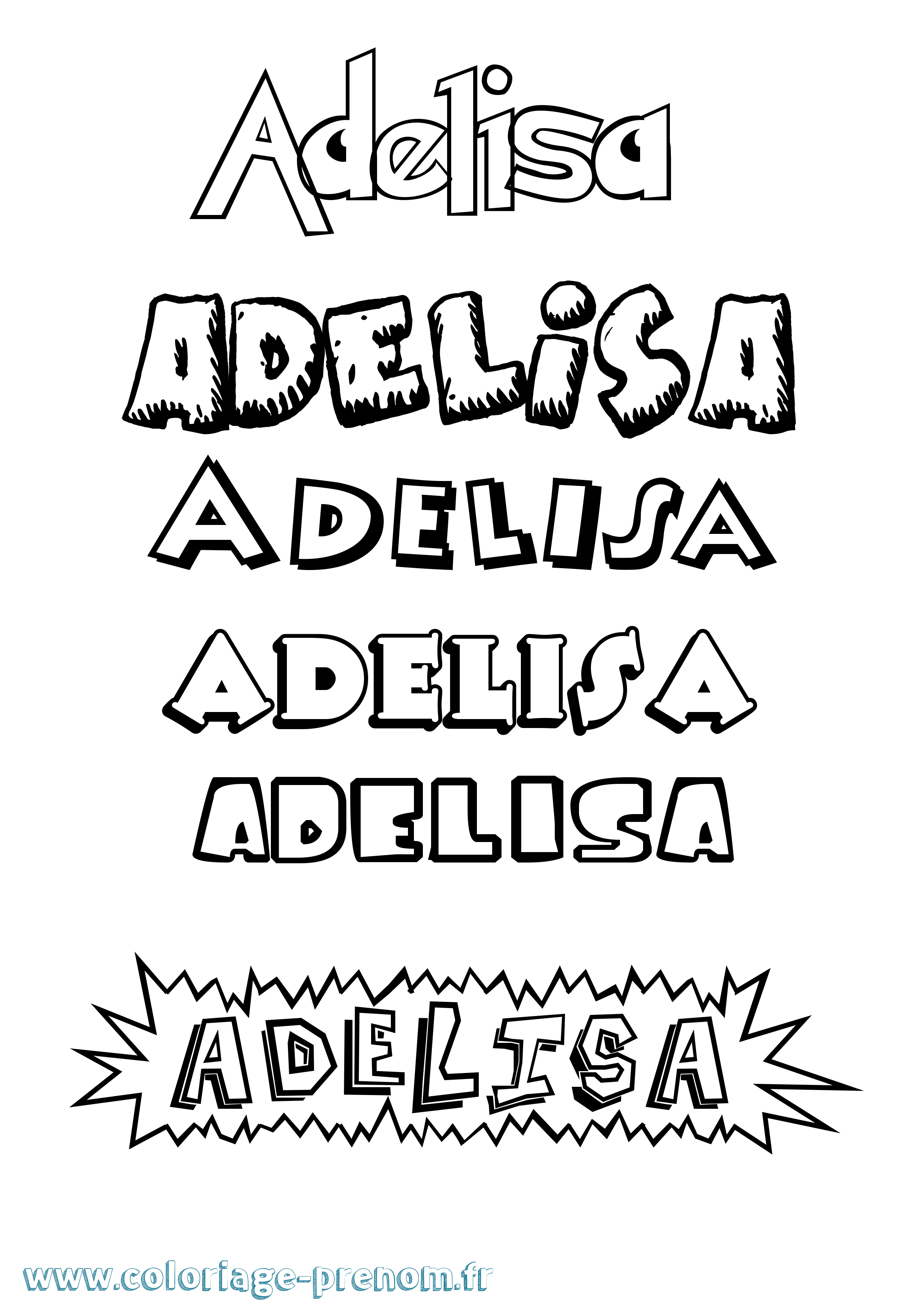 Coloriage prénom Adelisa Dessin Animé