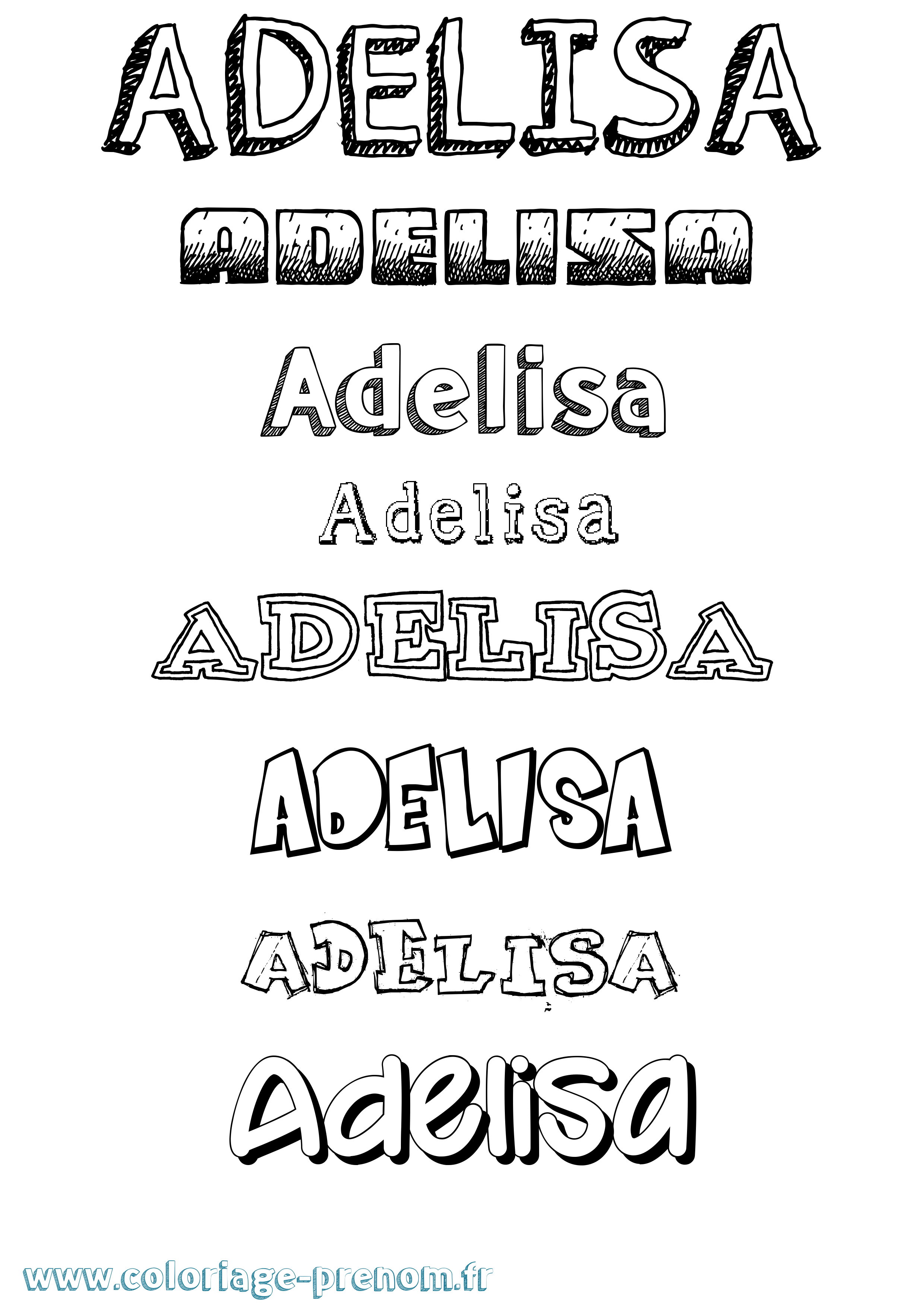 Coloriage prénom Adelisa Dessiné