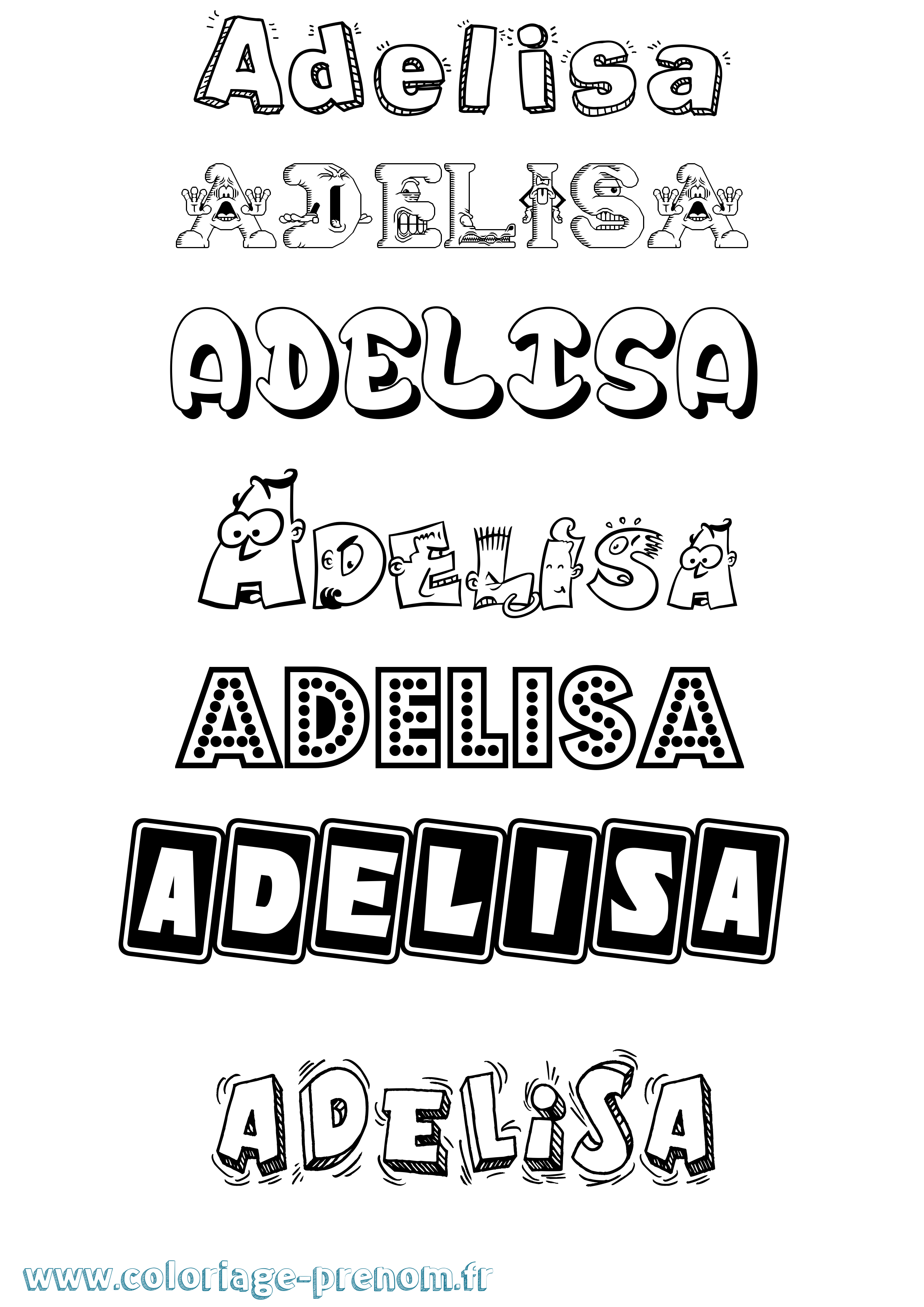 Coloriage prénom Adelisa Fun