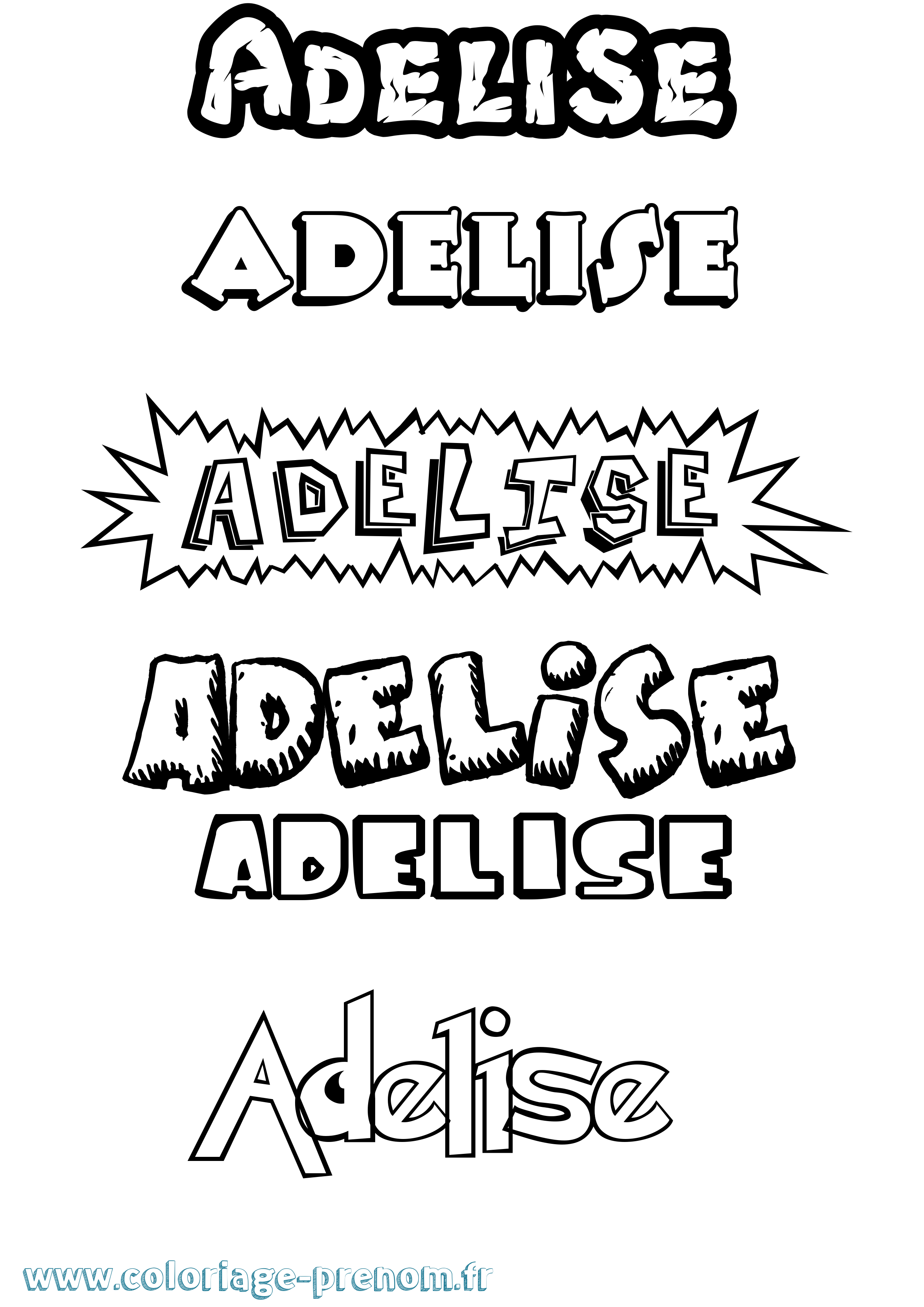 Coloriage prénom Adelise Dessin Animé