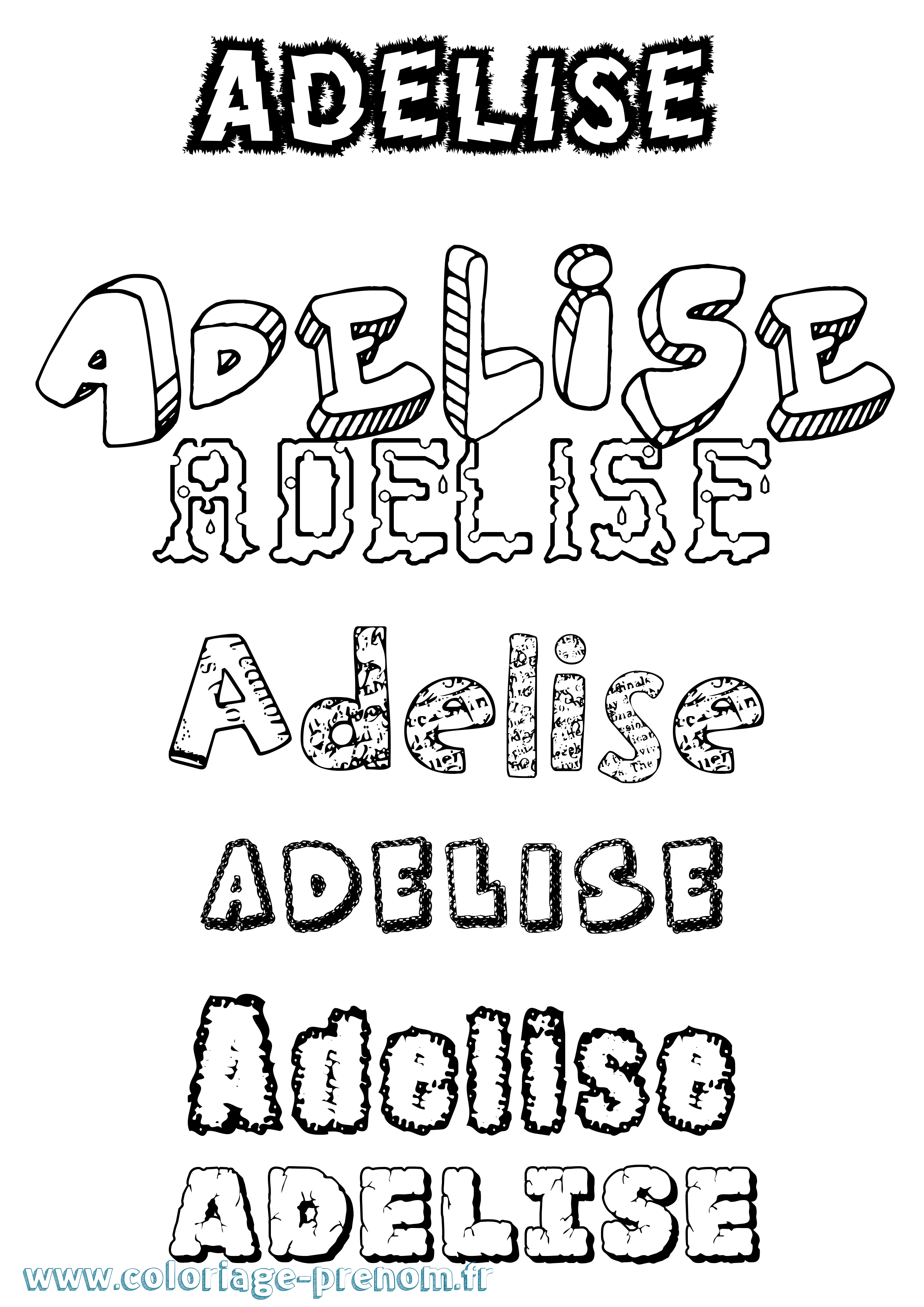 Coloriage prénom Adelise Destructuré