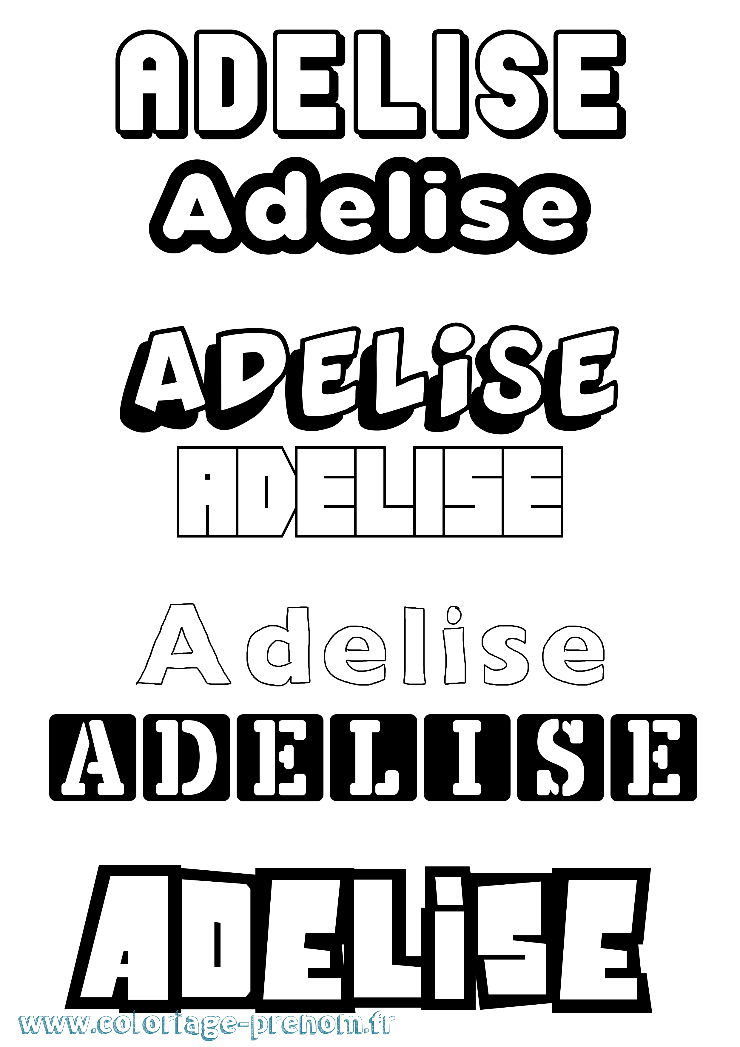 Coloriage prénom Adelise Simple