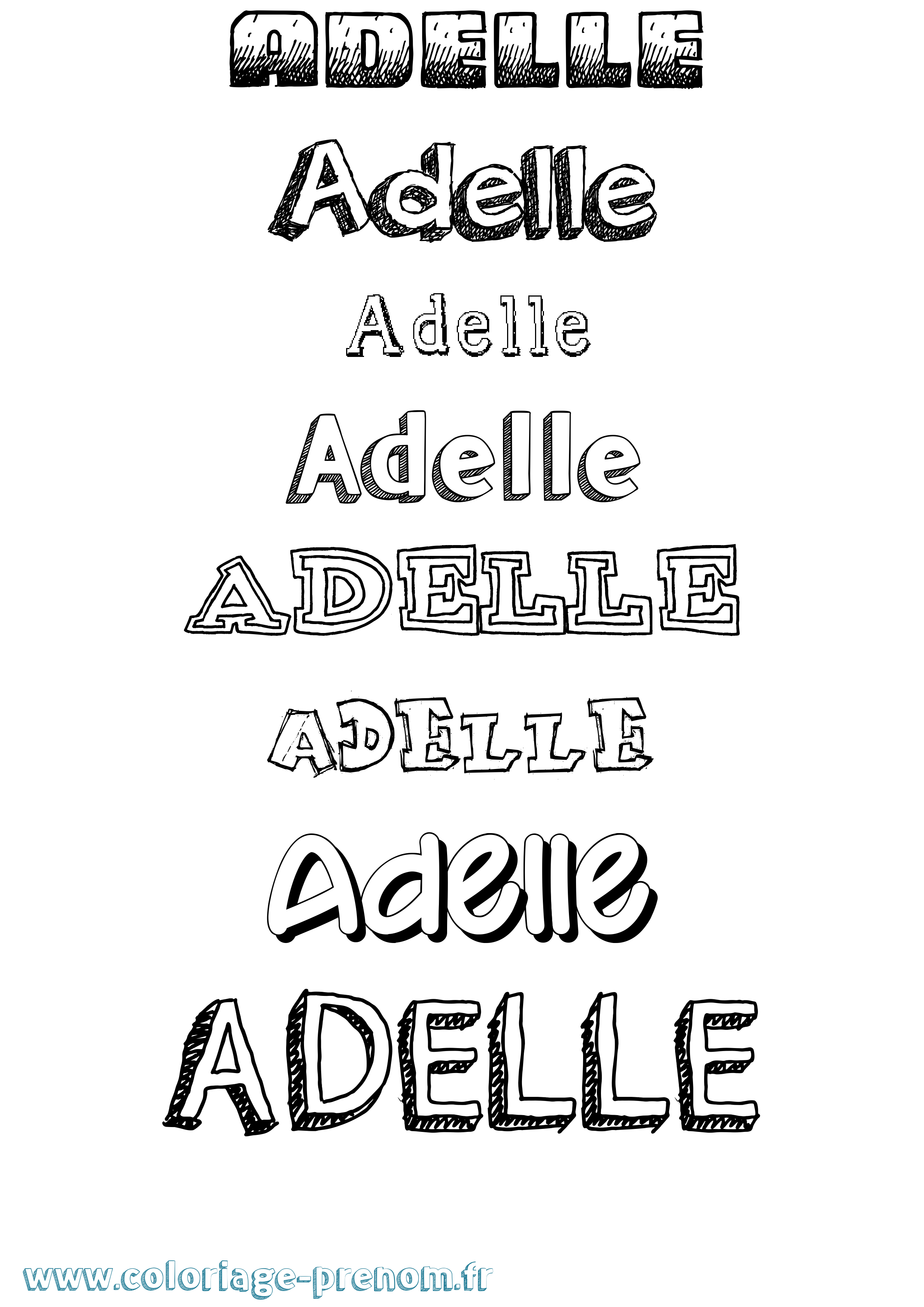 Coloriage prénom Adelle Dessiné