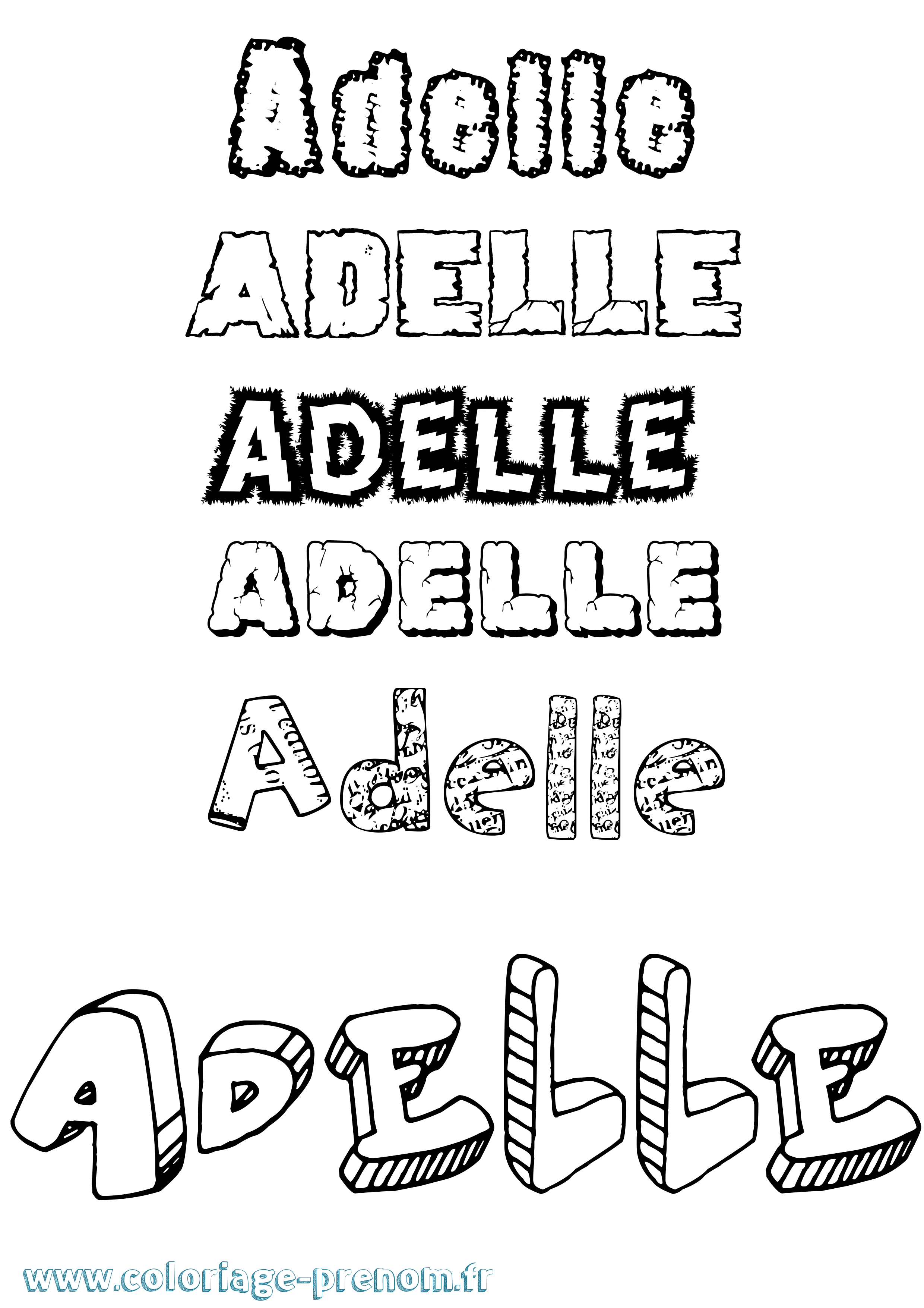 Coloriage prénom Adelle Destructuré