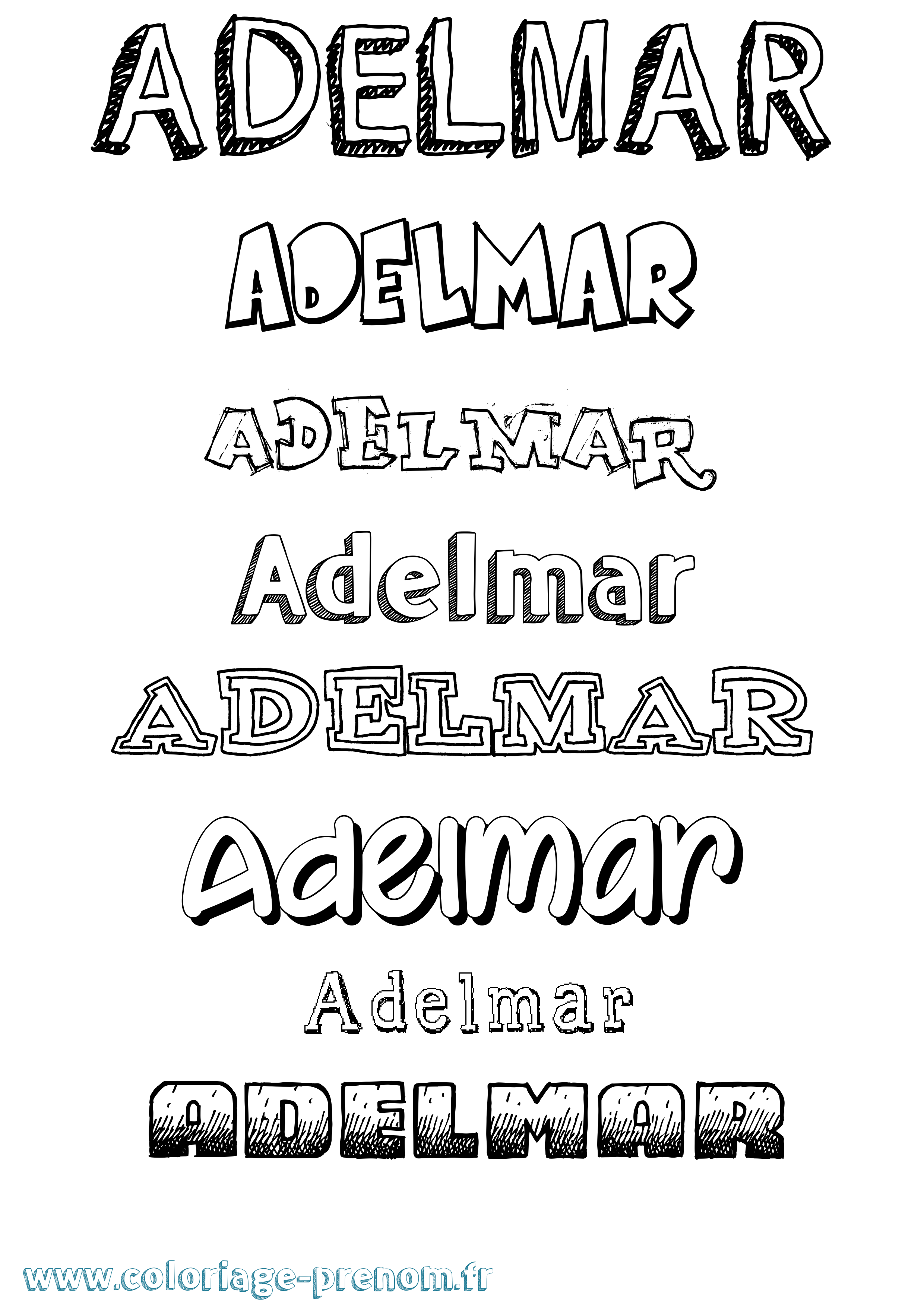 Coloriage prénom Adelmar Dessiné