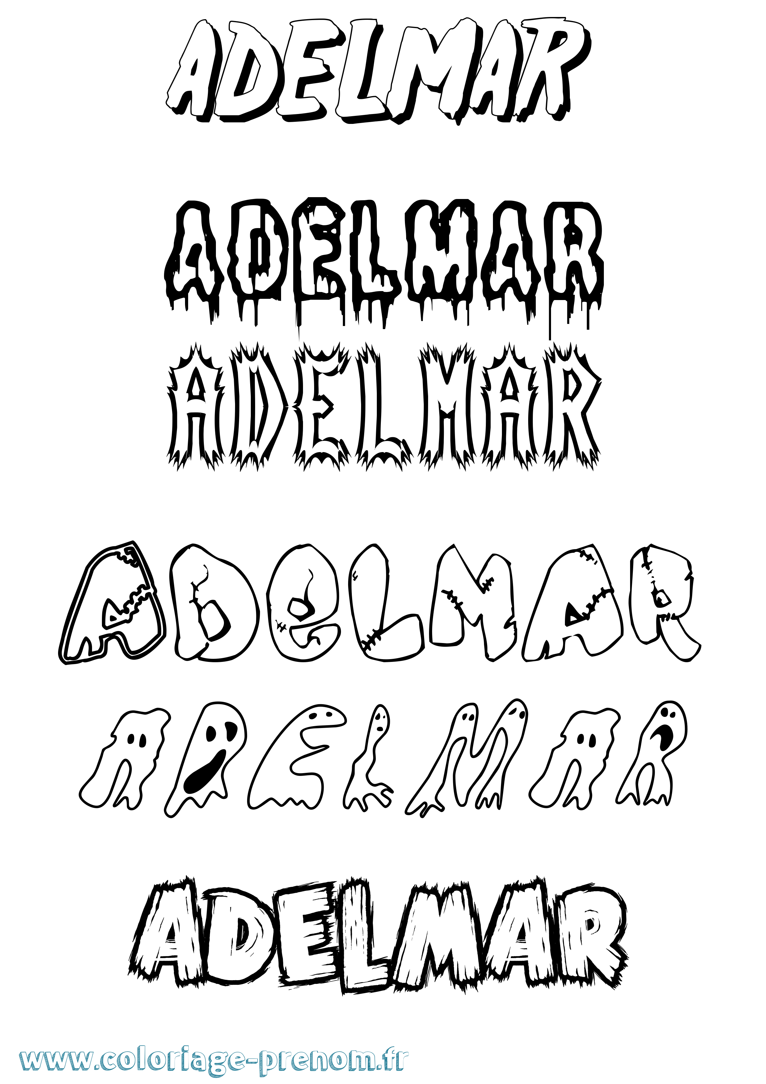 Coloriage prénom Adelmar Frisson