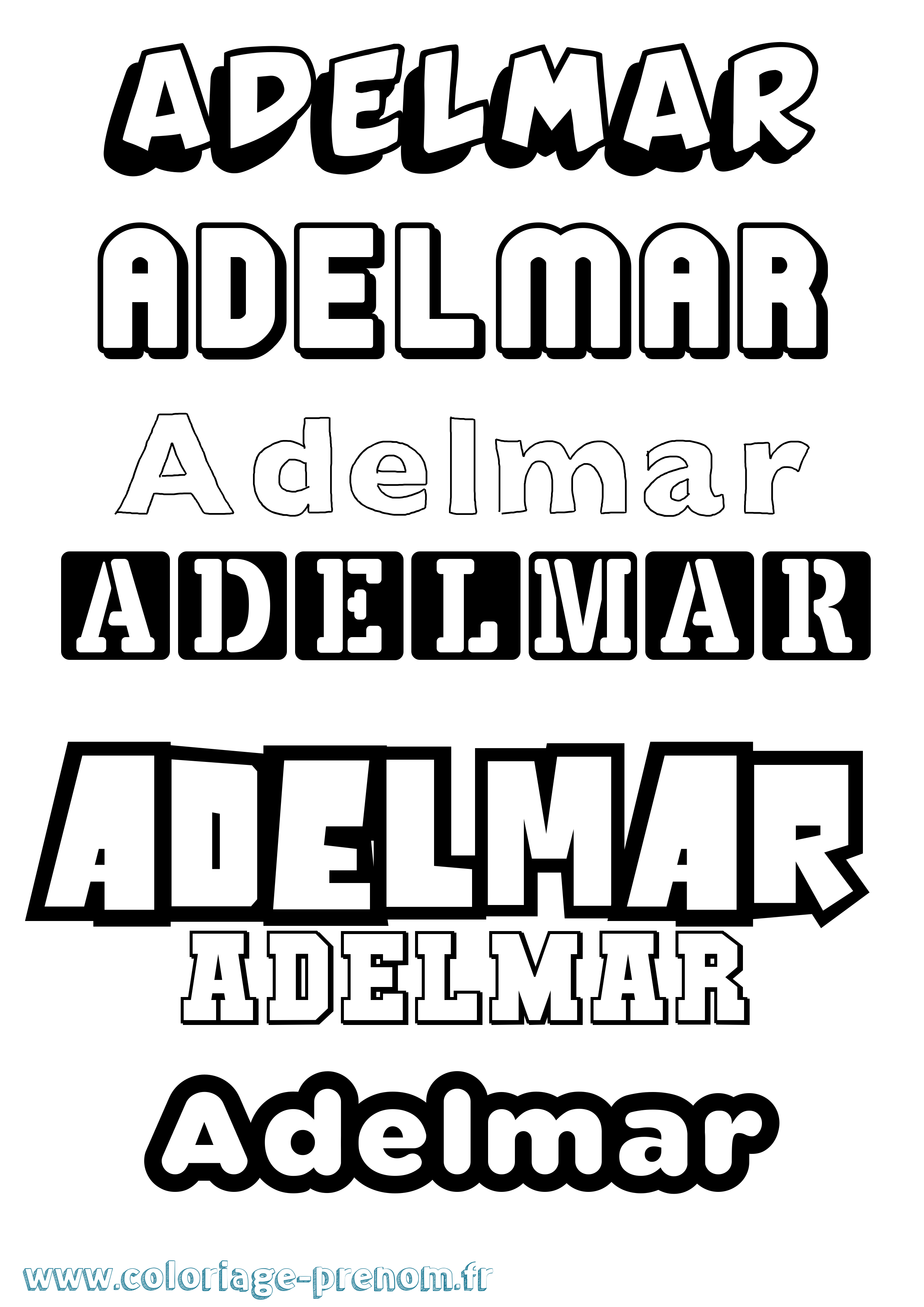 Coloriage prénom Adelmar Simple