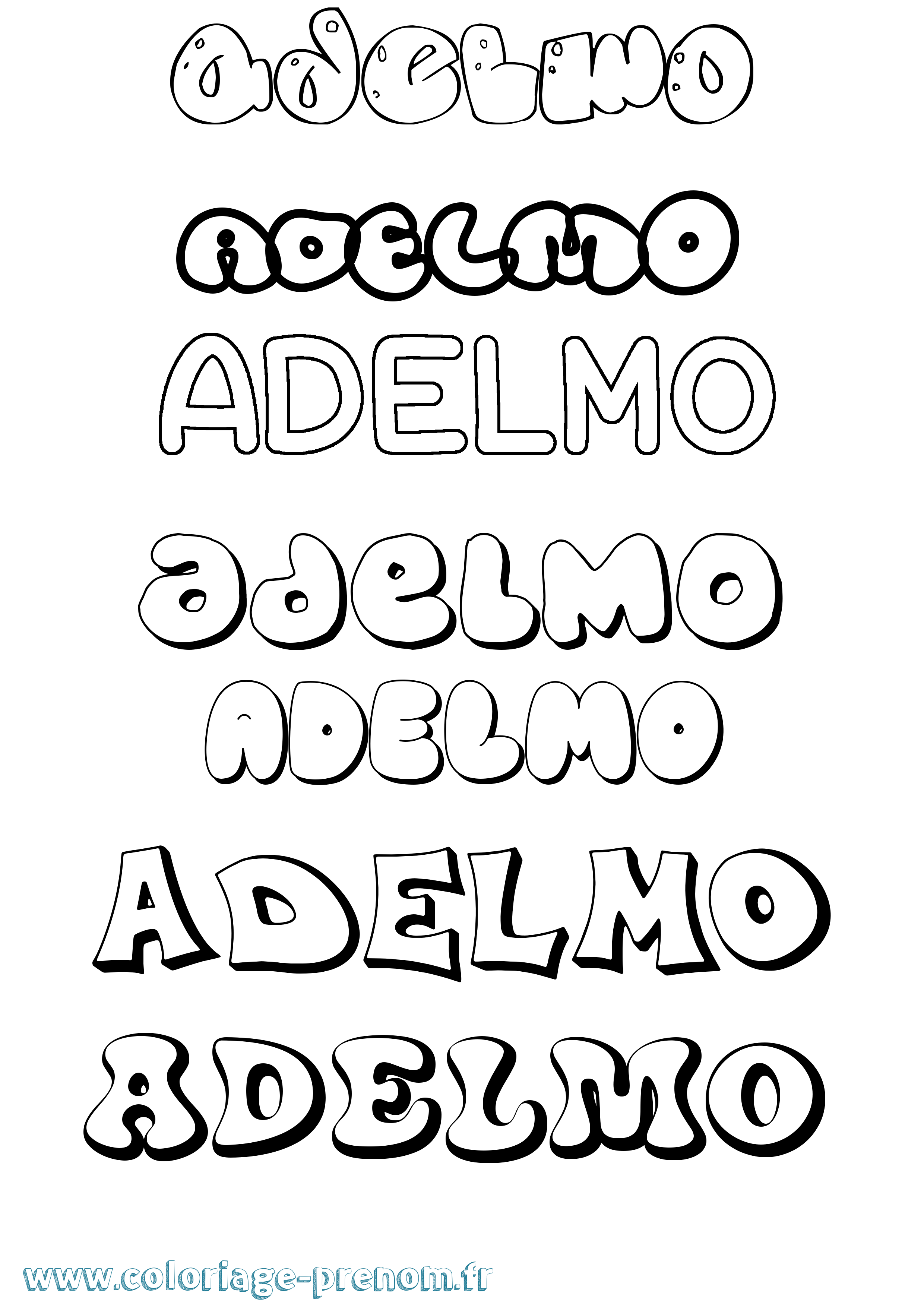 Coloriage prénom Adelmo Bubble