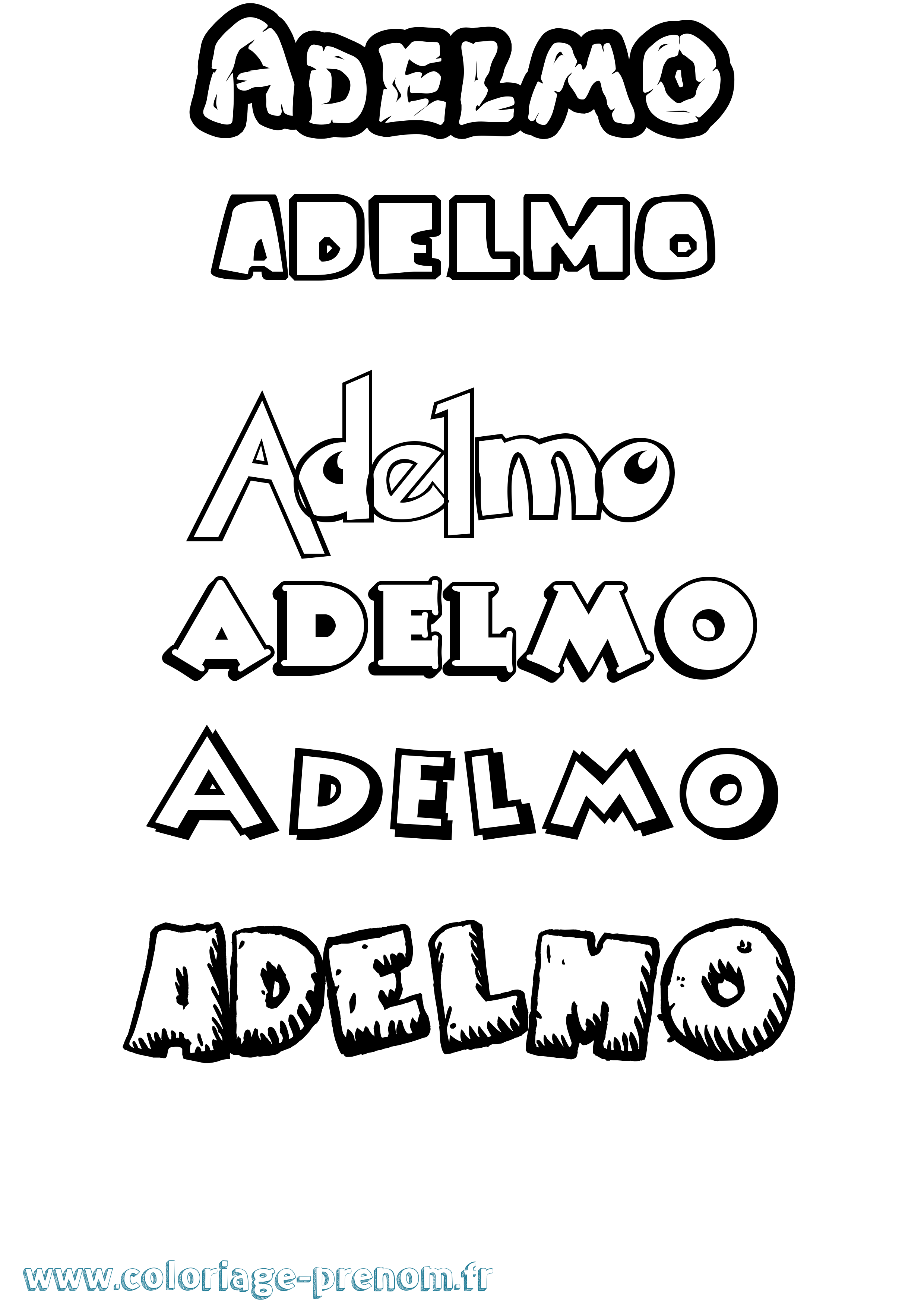 Coloriage prénom Adelmo Dessin Animé
