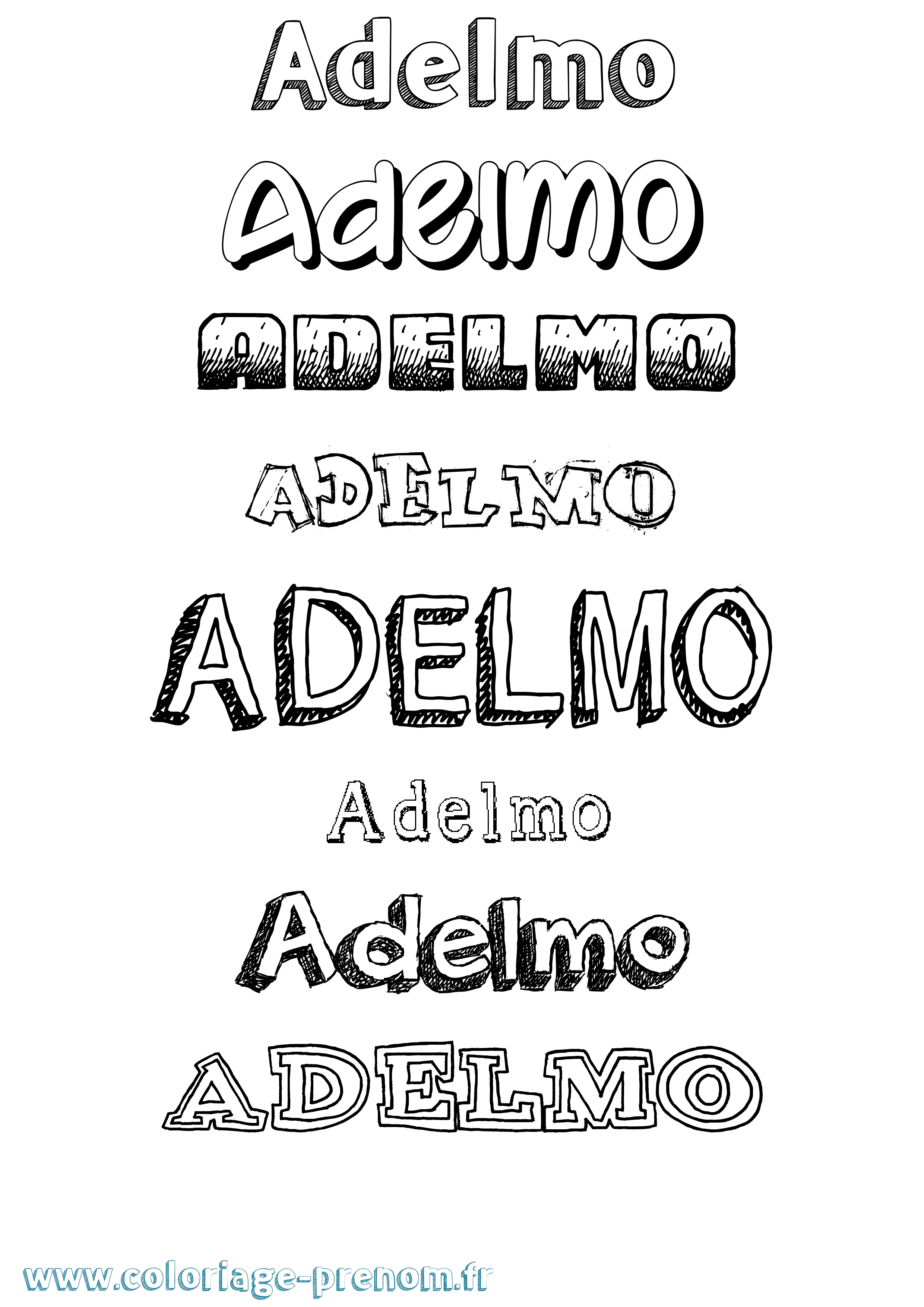 Coloriage prénom Adelmo Dessiné