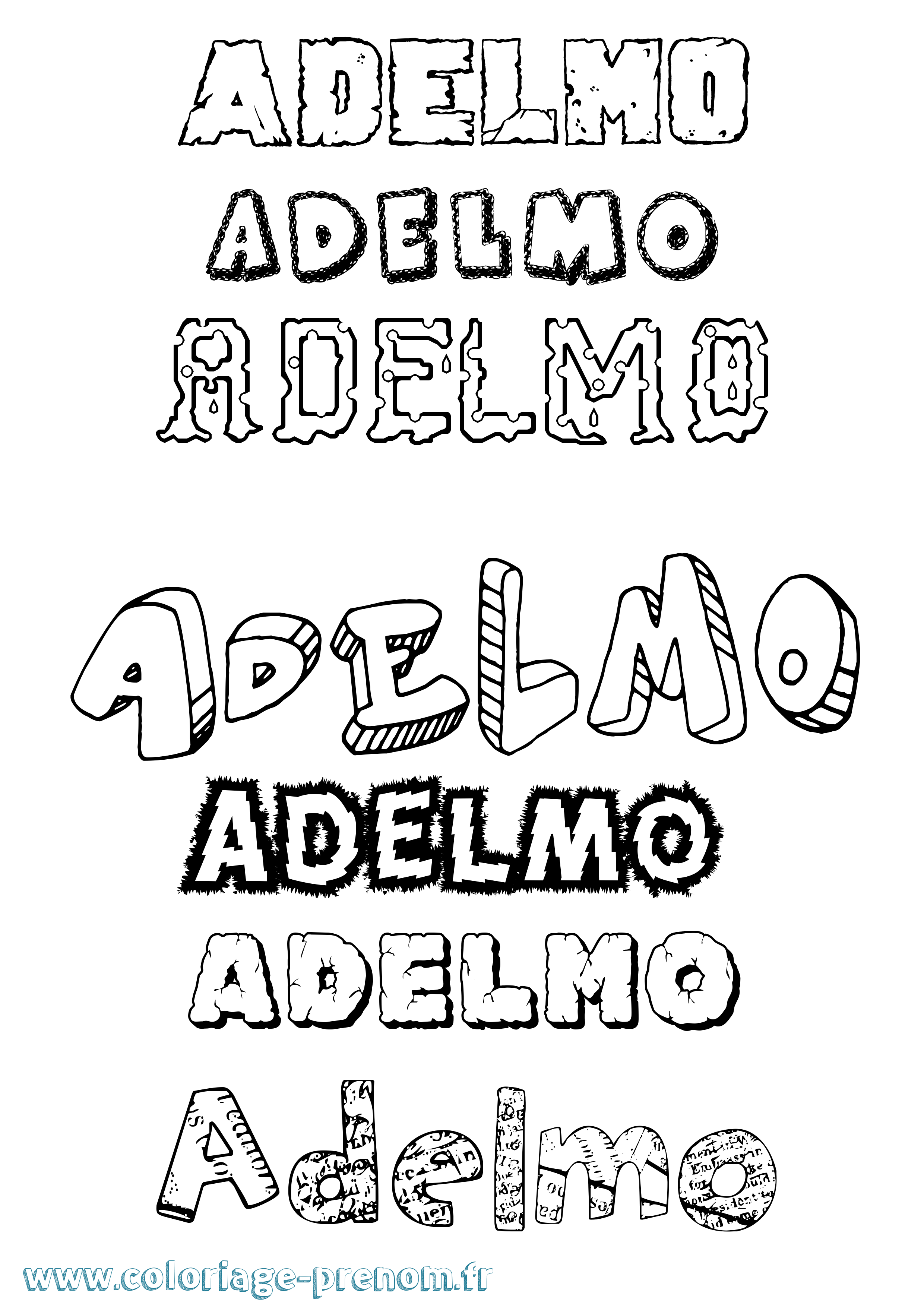 Coloriage prénom Adelmo Destructuré