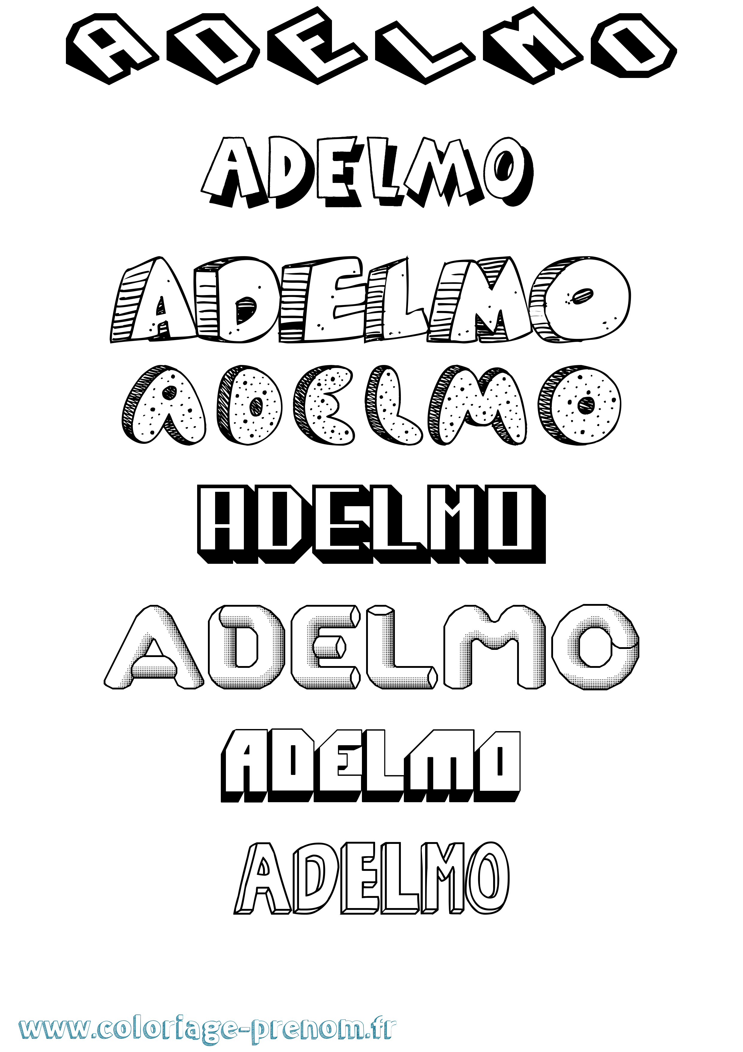 Coloriage prénom Adelmo Effet 3D