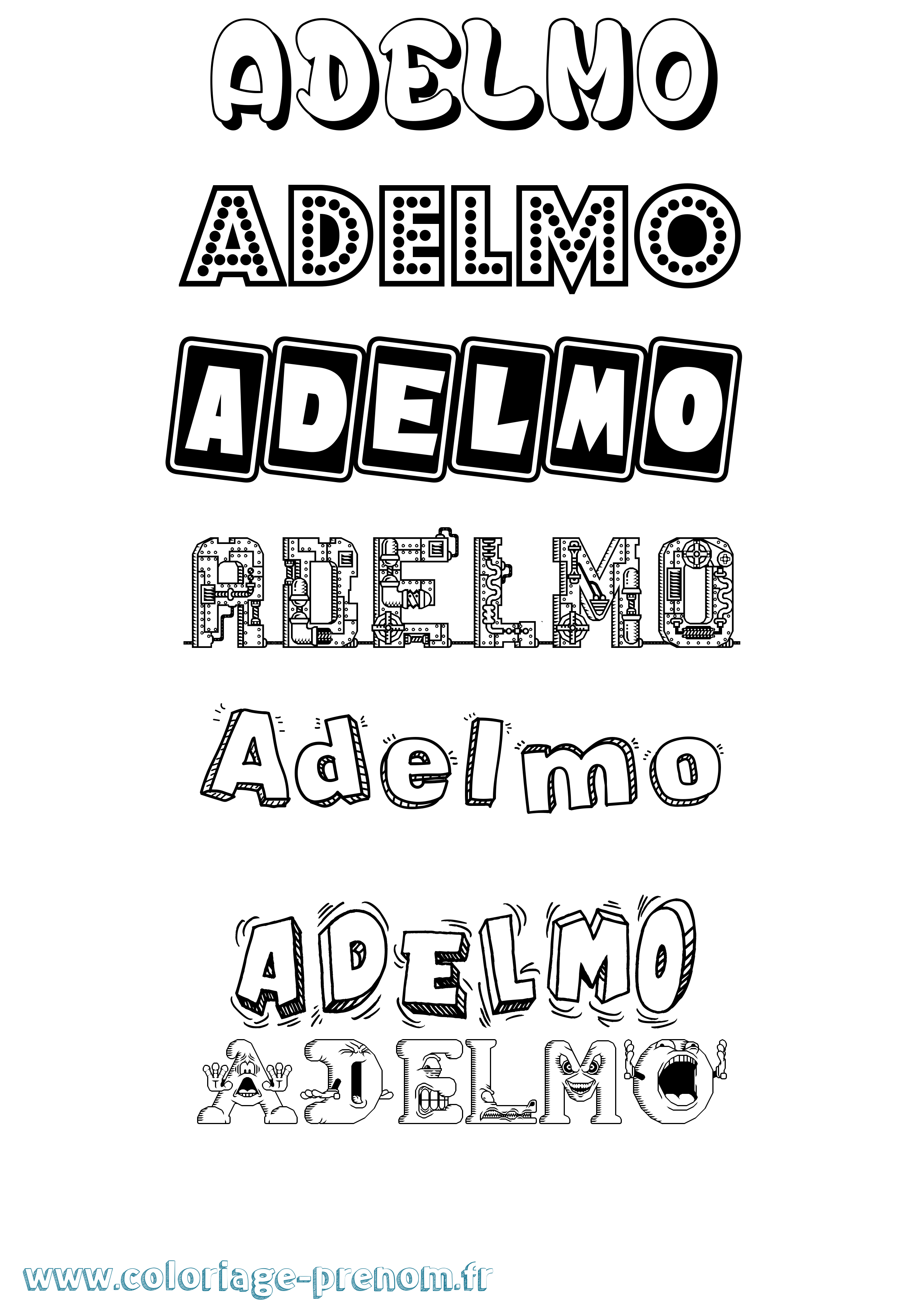 Coloriage prénom Adelmo Fun