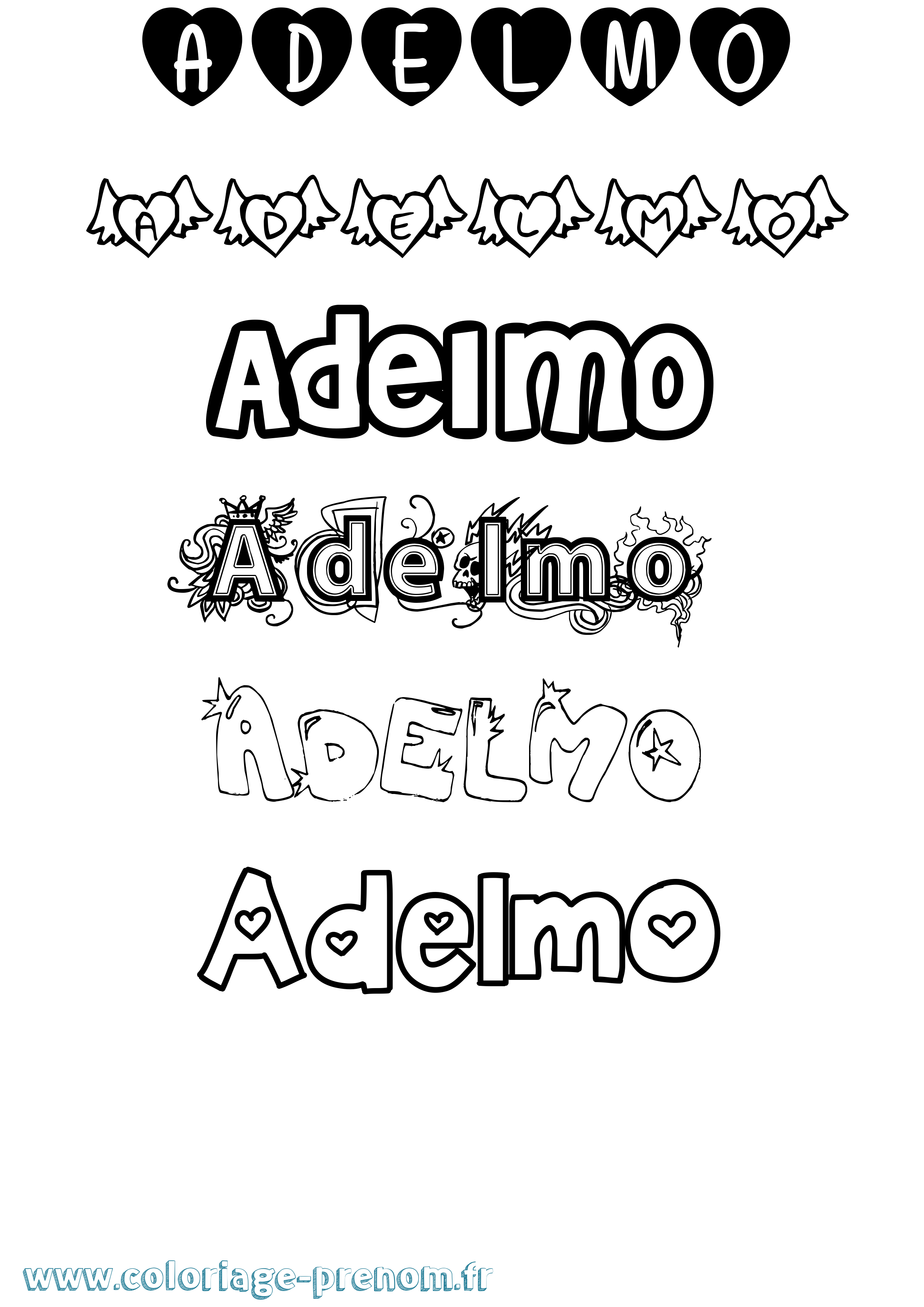 Coloriage prénom Adelmo Girly