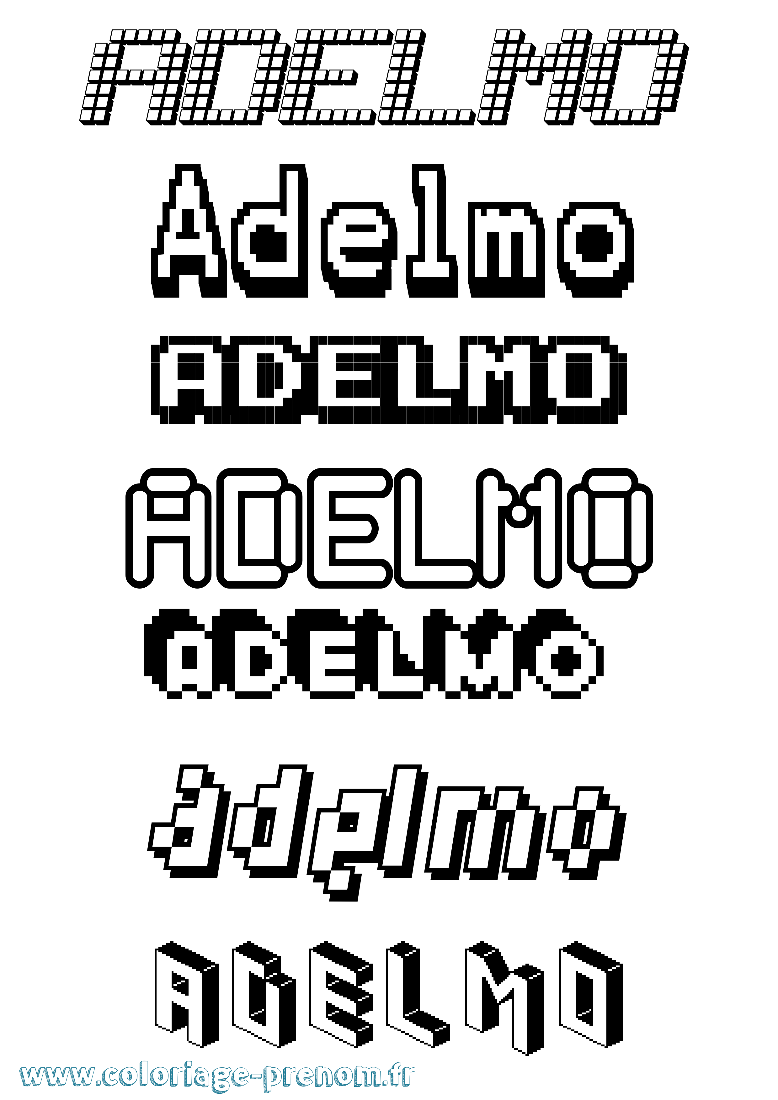 Coloriage prénom Adelmo Pixel