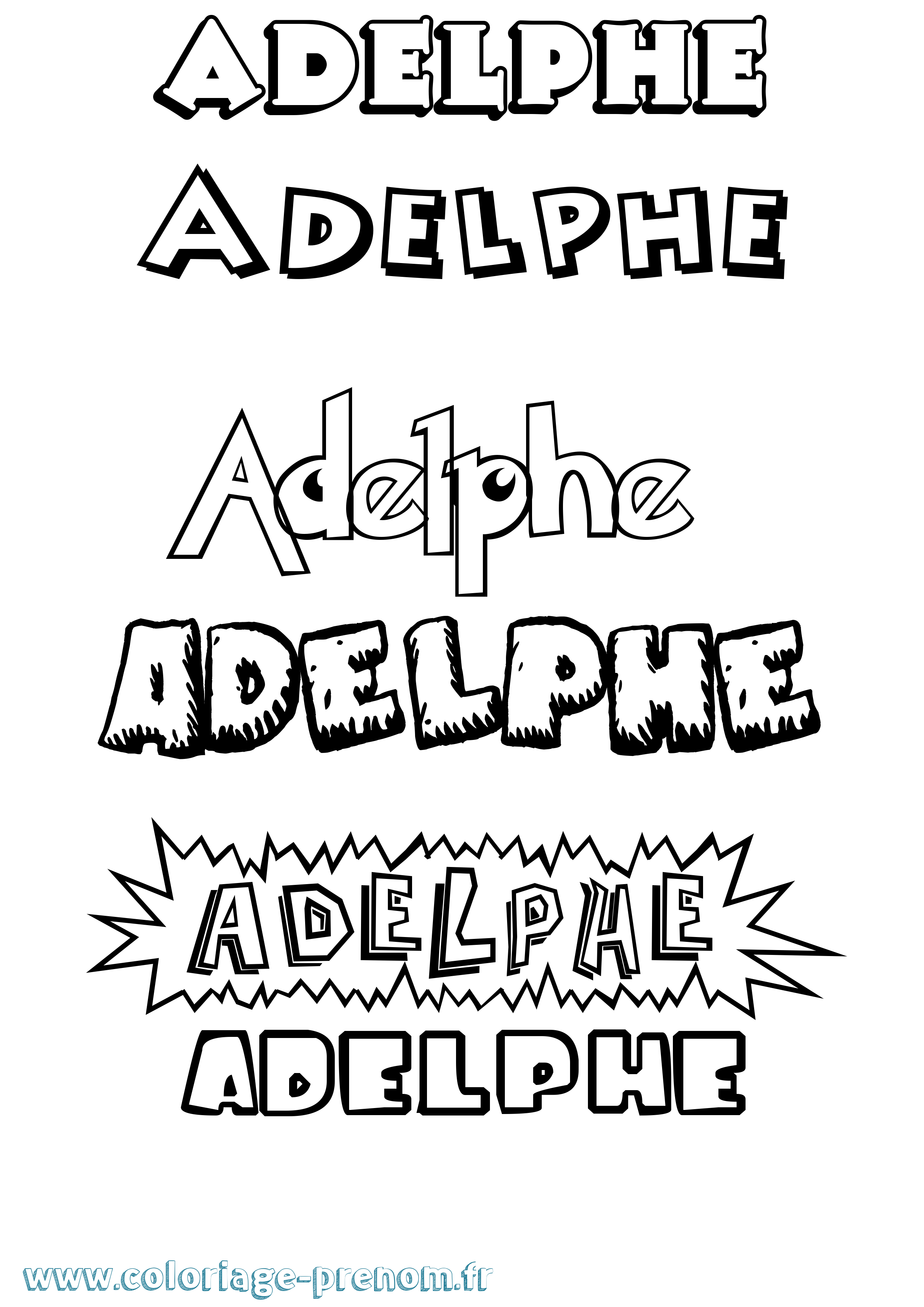 Coloriage prénom Adelphe Dessin Animé