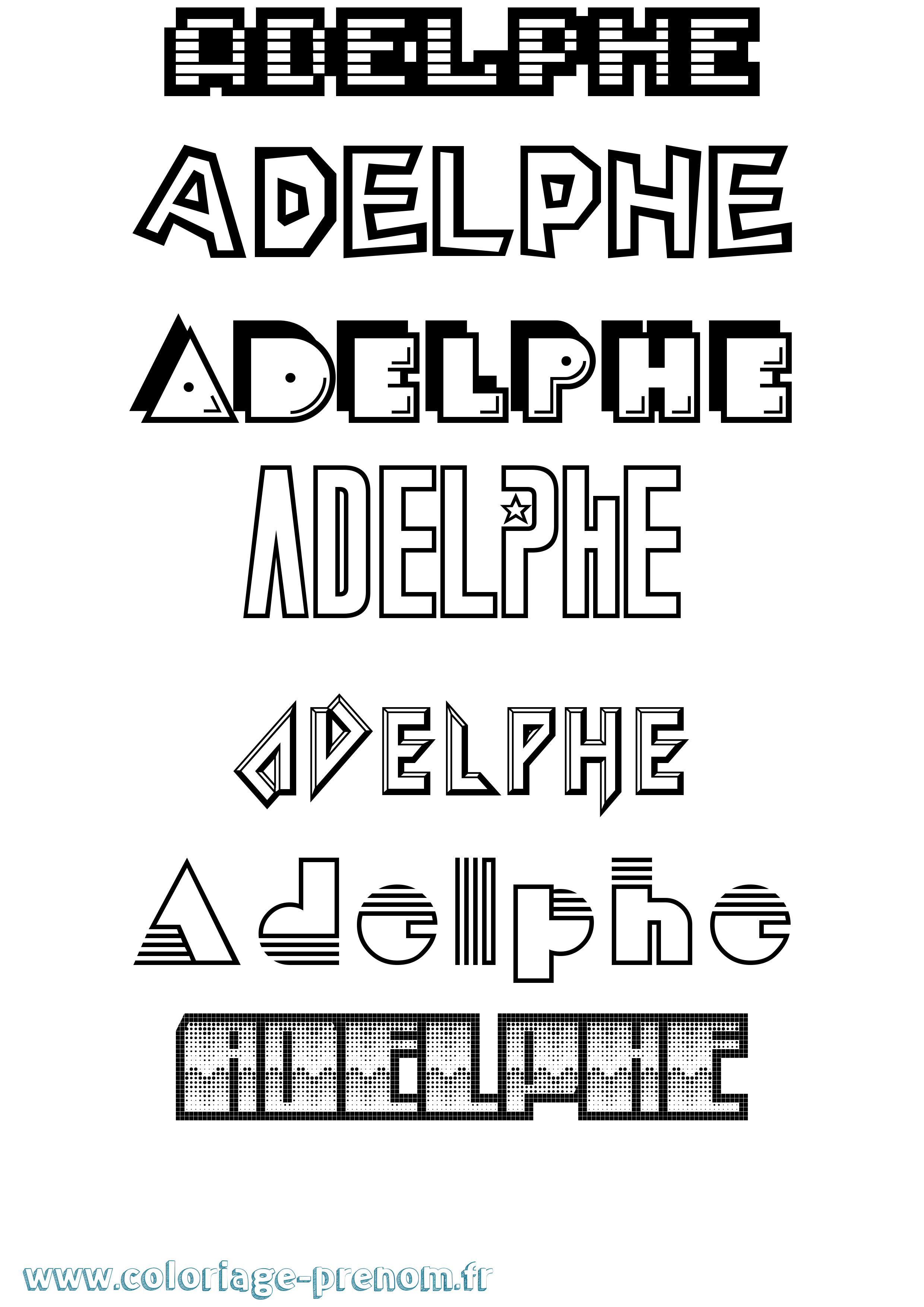 Coloriage prénom Adelphe Jeux Vidéos