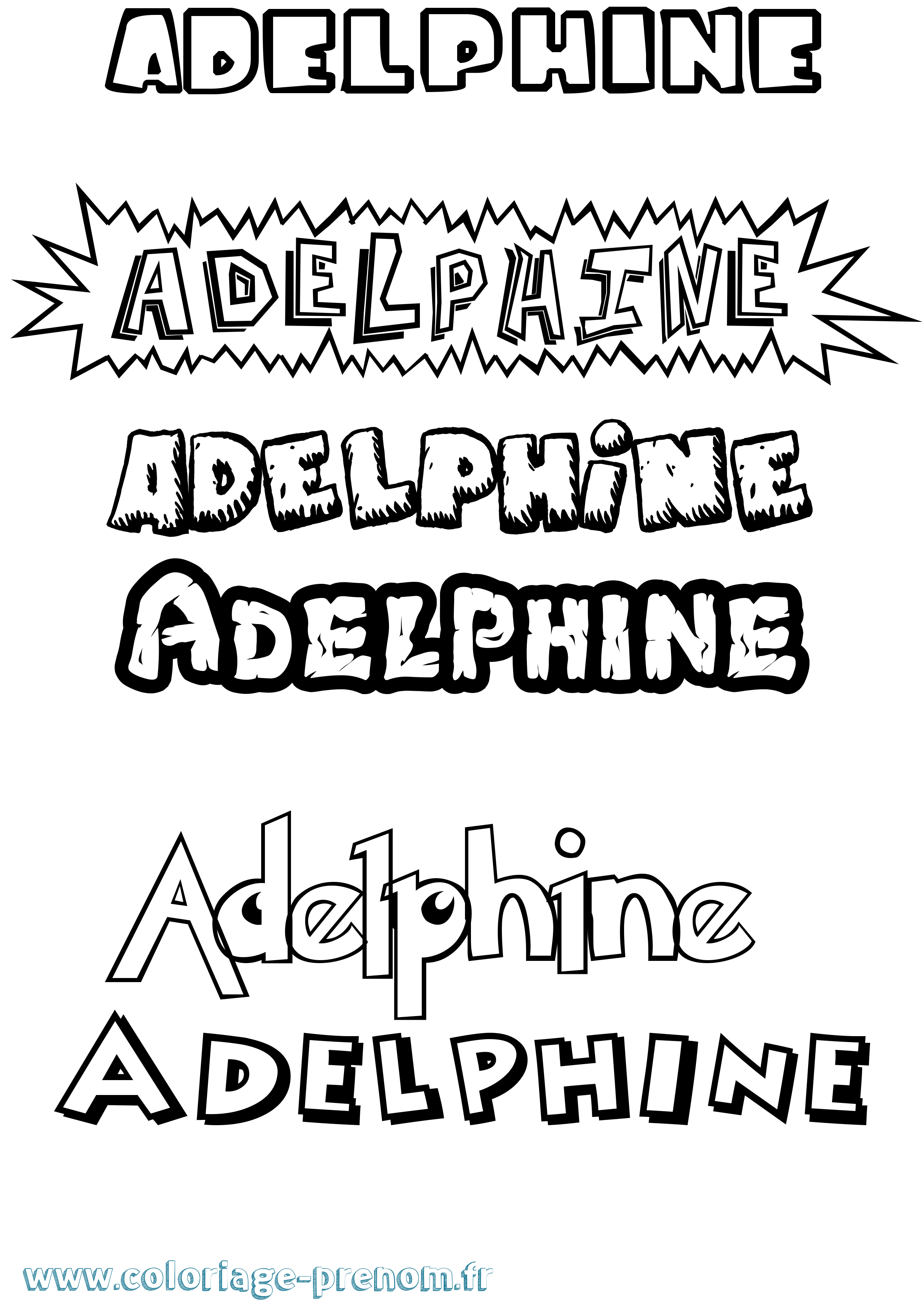 Coloriage prénom Adelphine Dessin Animé