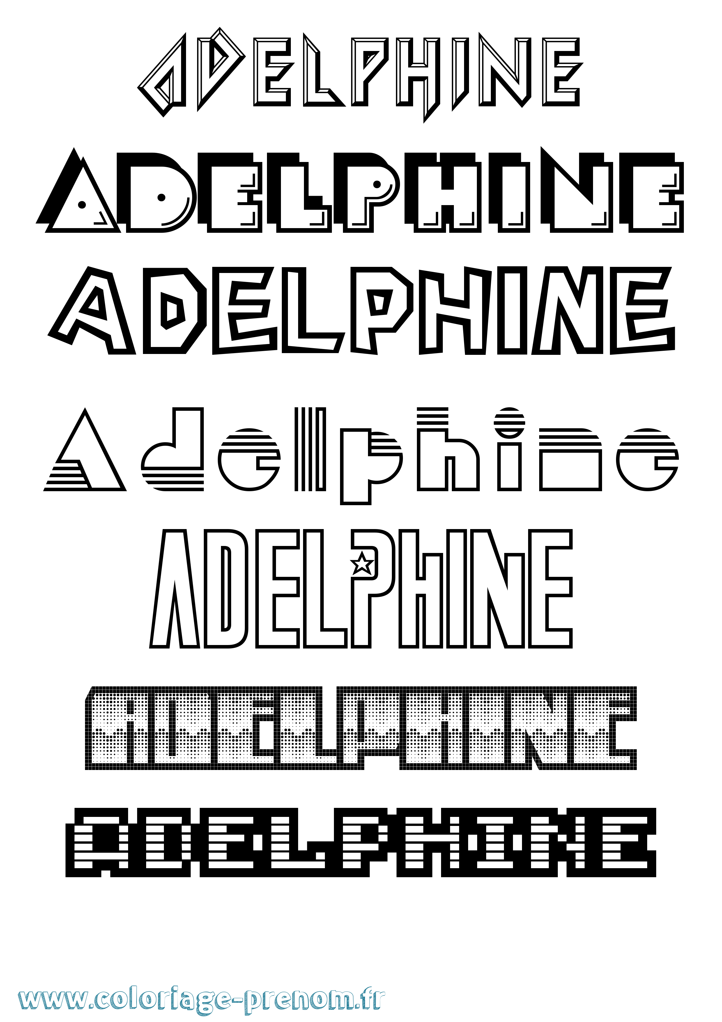 Coloriage prénom Adelphine Jeux Vidéos