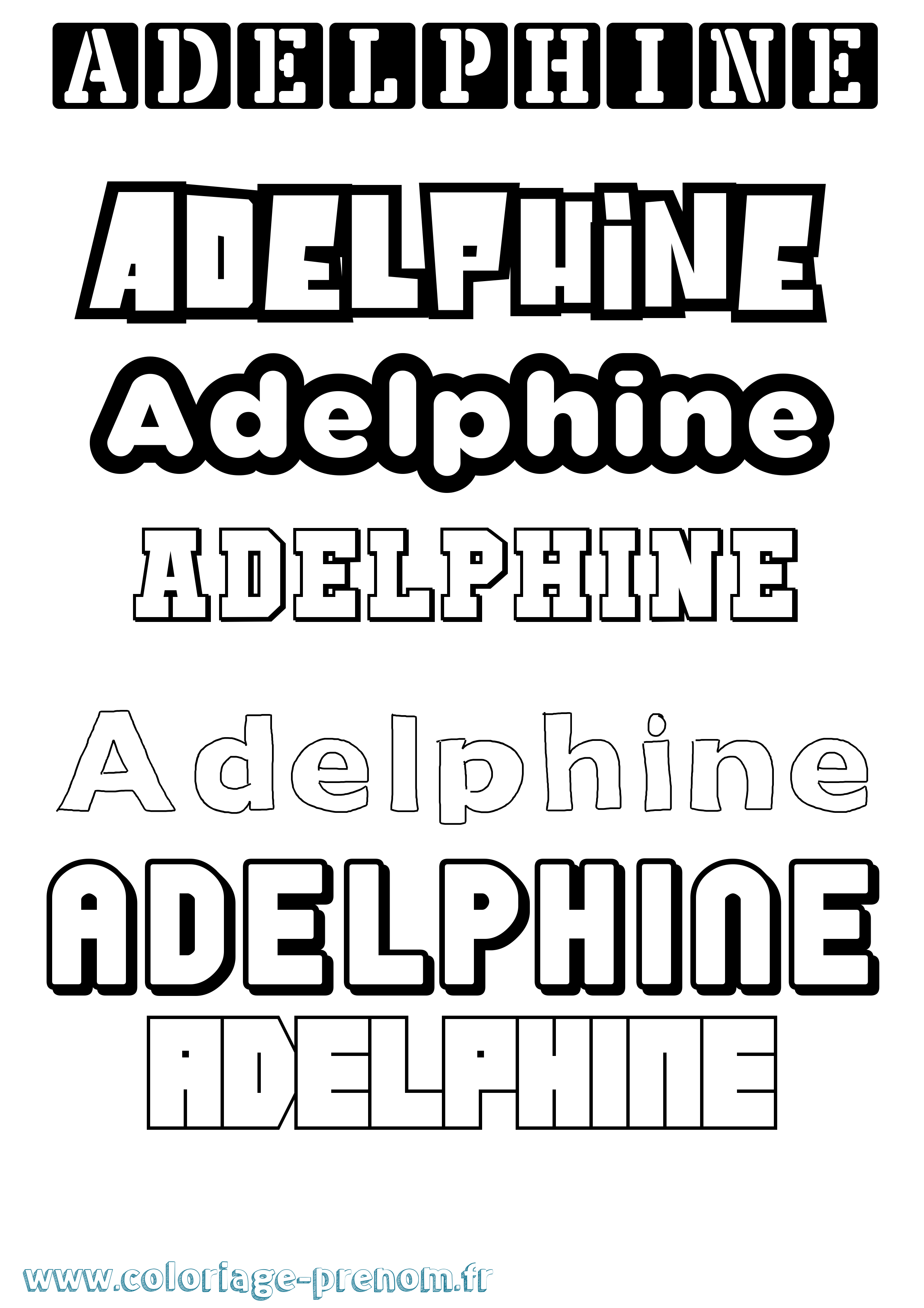 Coloriage prénom Adelphine Simple
